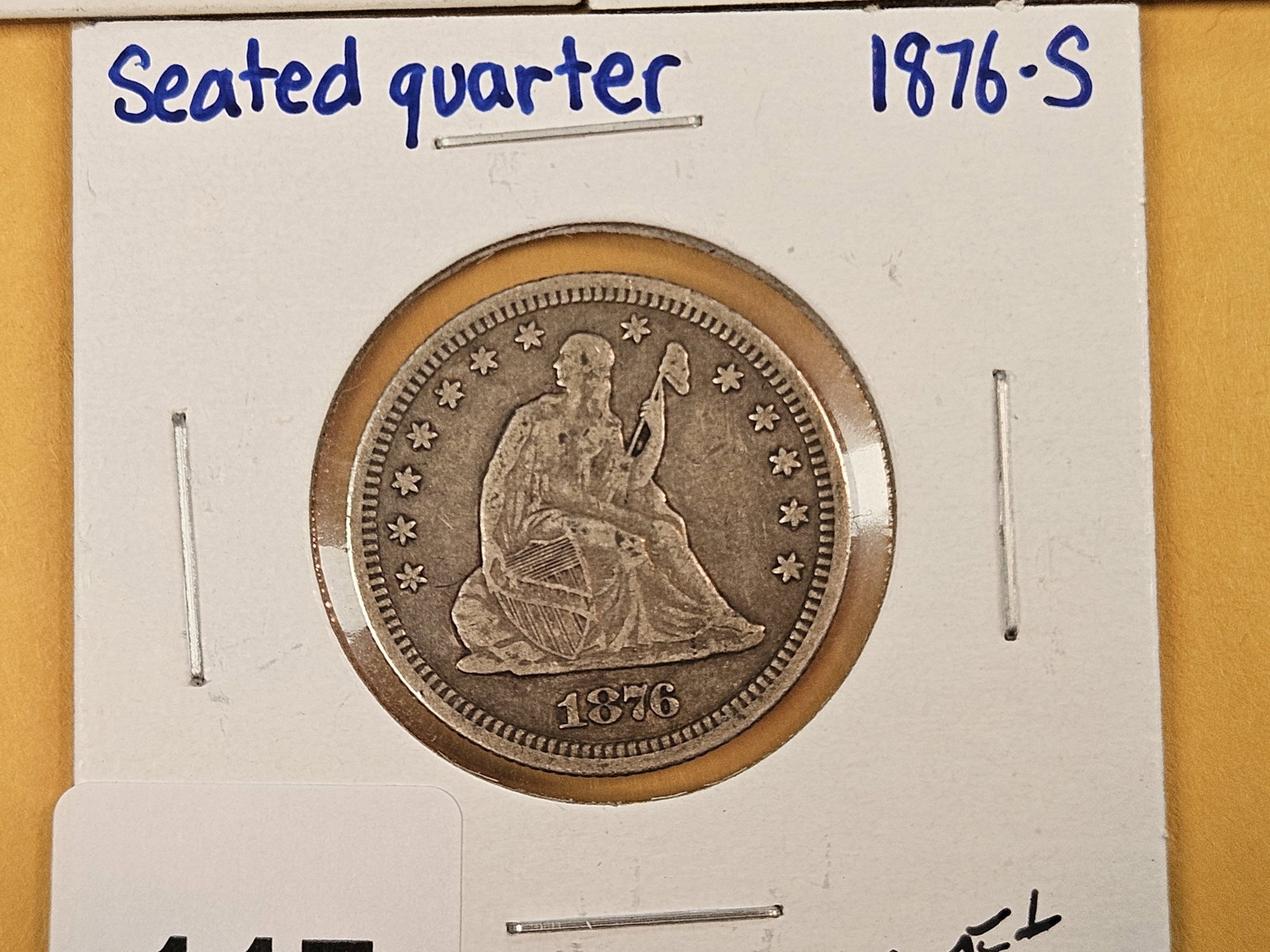 Three Seated Liberty silver Quarters - 4