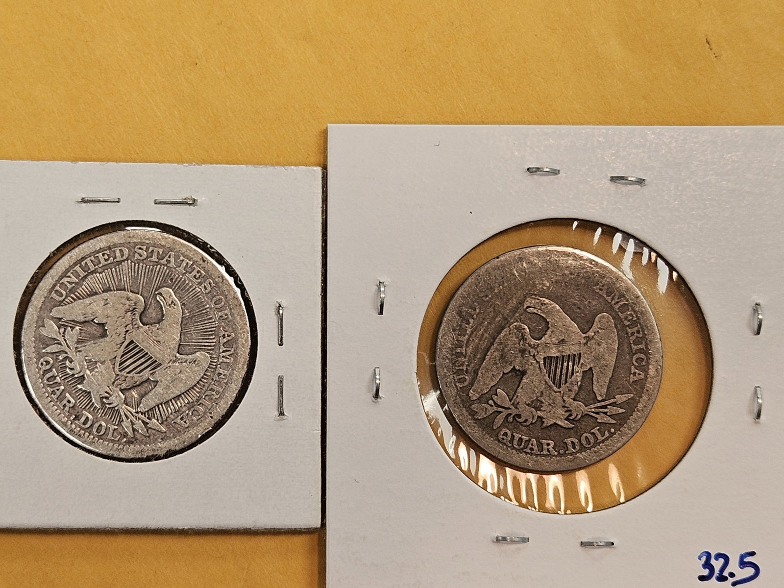 1853 With Arrows and 1856 Seated Liberty silver Quarters - 3