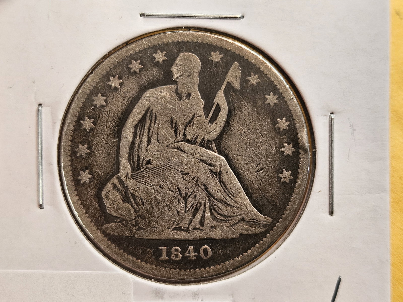 Better Date 1840 Seated Liberty silver Half Dollar: Small letters