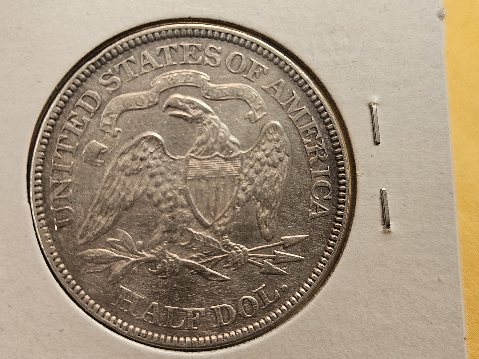 * Nicer! 1871 Seated Liberty silver Half Dollar in About Uncirculated plus - 8