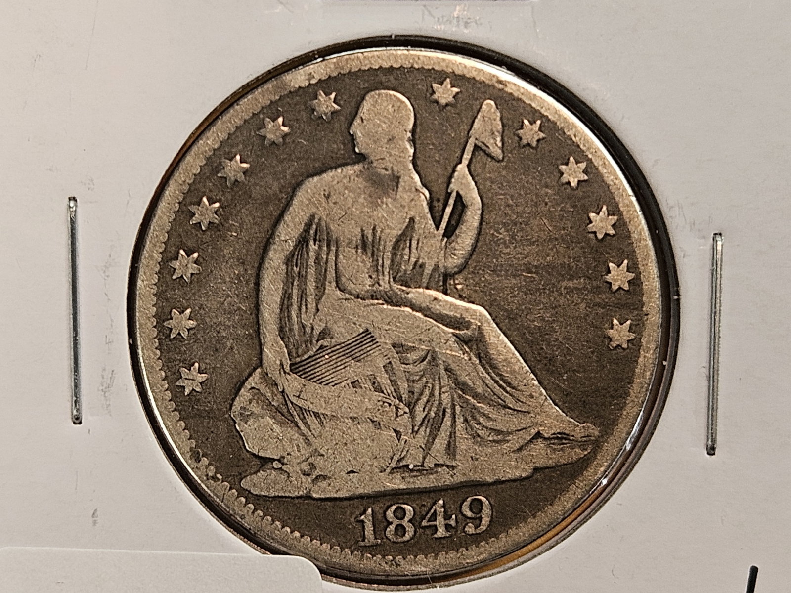 1849-O Seated Liberty silver Half Dollar: In Very Good