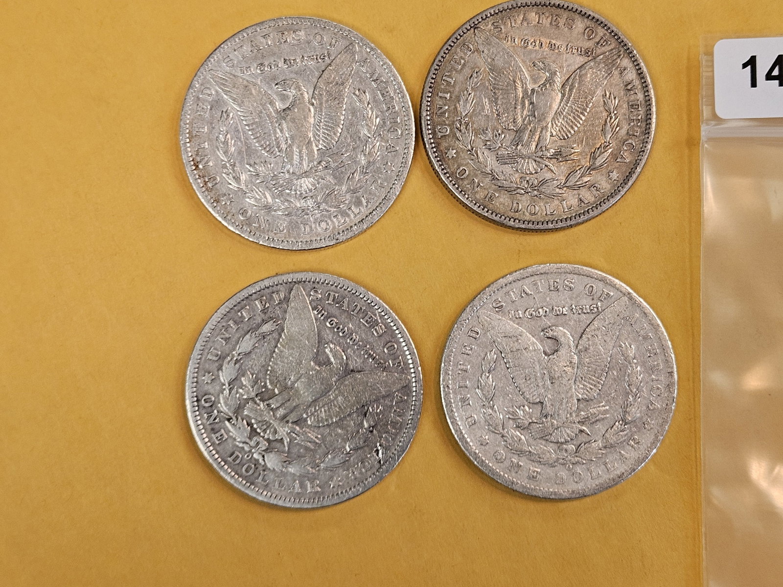 Four mixed Morgan silver Dollars - 2