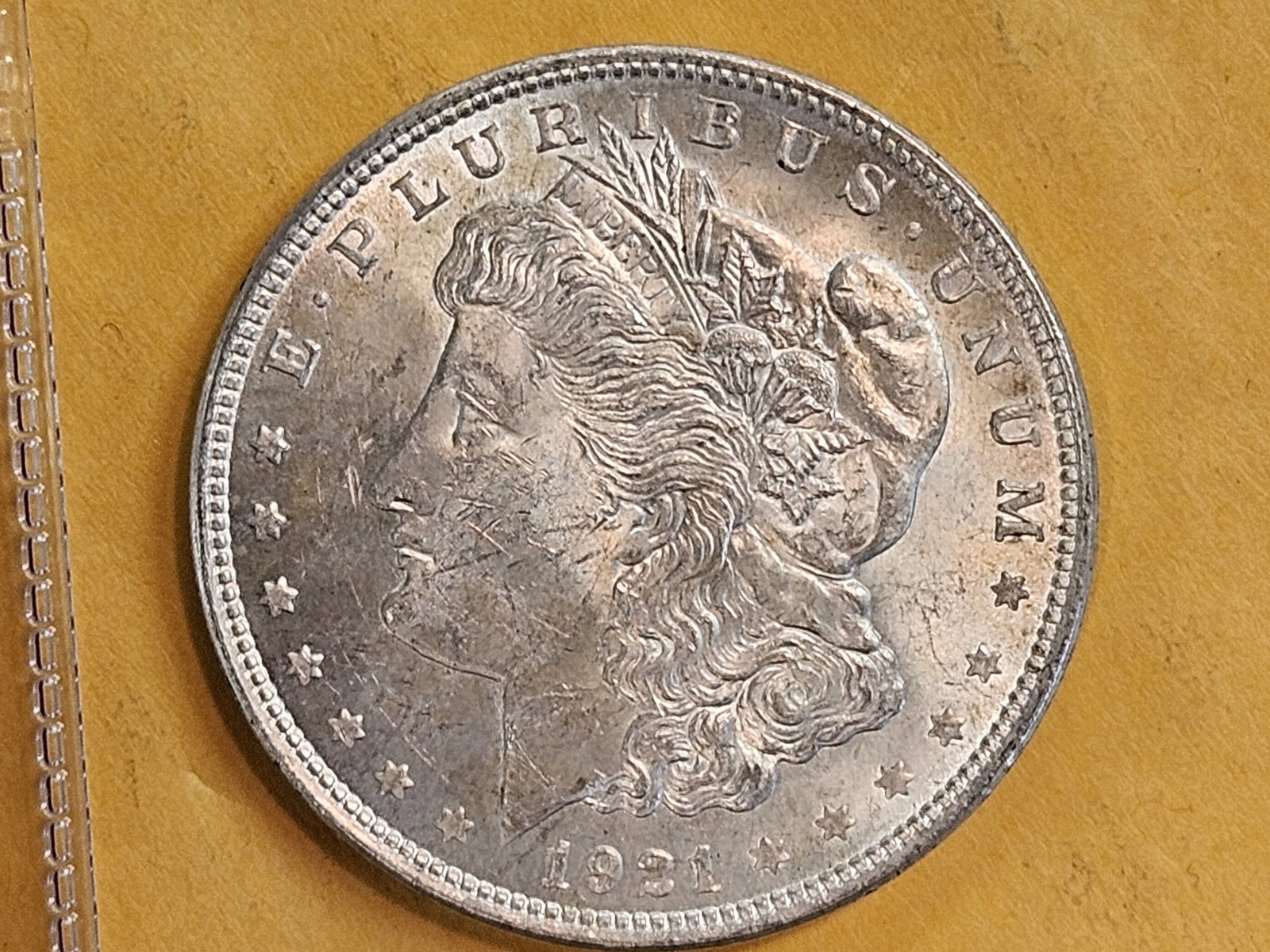 Choice Brilliant Uncirculated 1921 Morgan silver Dollar: Frosty
