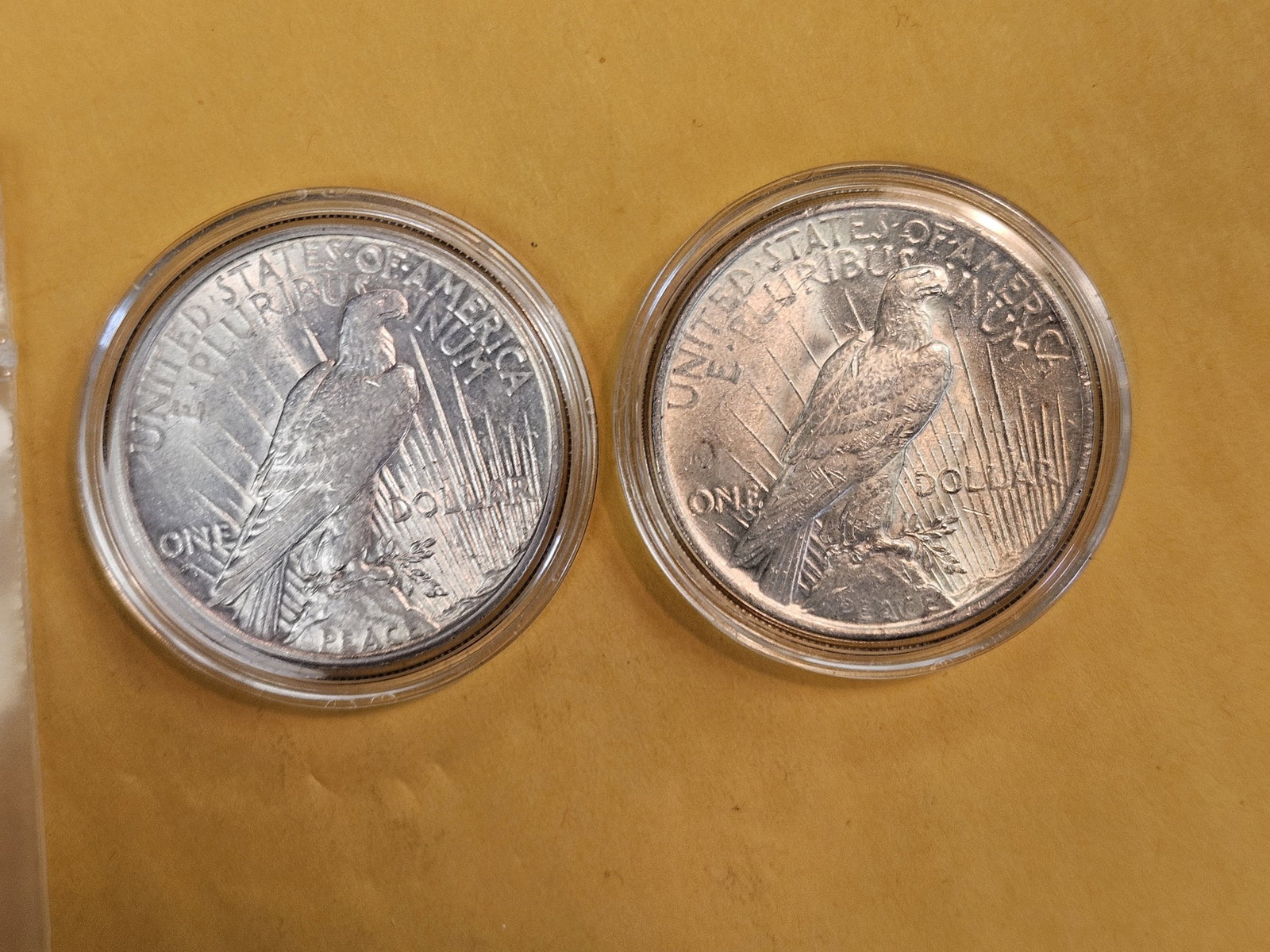 Two Brilliant AU-BU Peace silver Dollars - 3