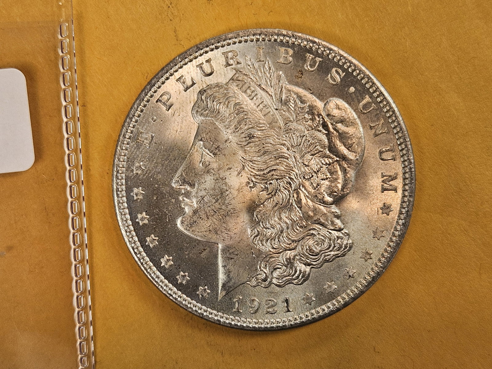 Choice Brilliant Uncirculated plus 1921 Morgan Dollar: Deep Contrast