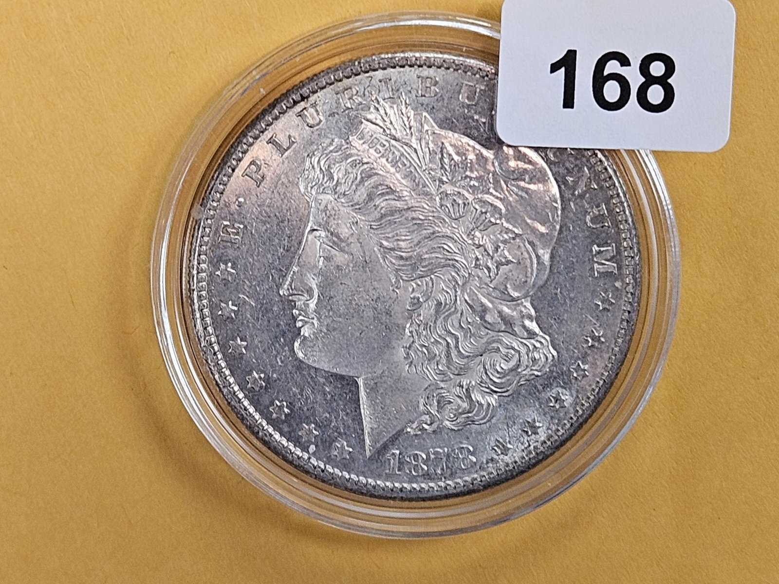 Choice Brilliant Uncirculated 1878-S Morgan Dollar: Good reflectivity in the fields