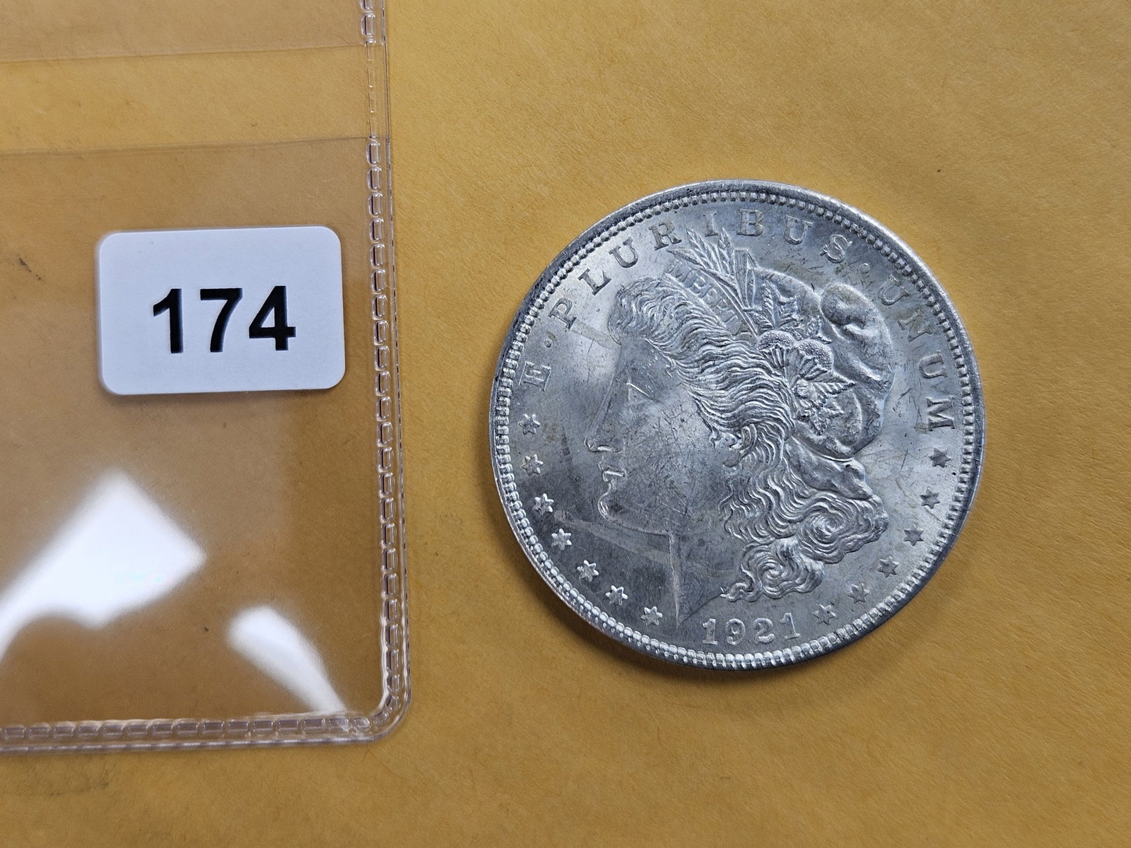 Bright Uncirculated 1921 Morgan silver Dollar: Last year issue