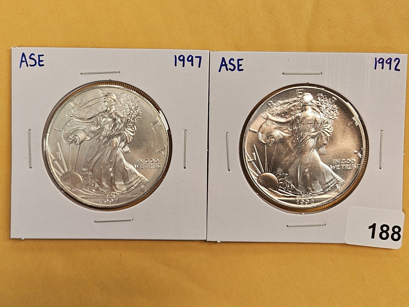 Two GEM Brilliant Uncirculated American Silver Eagles (1 of 2)