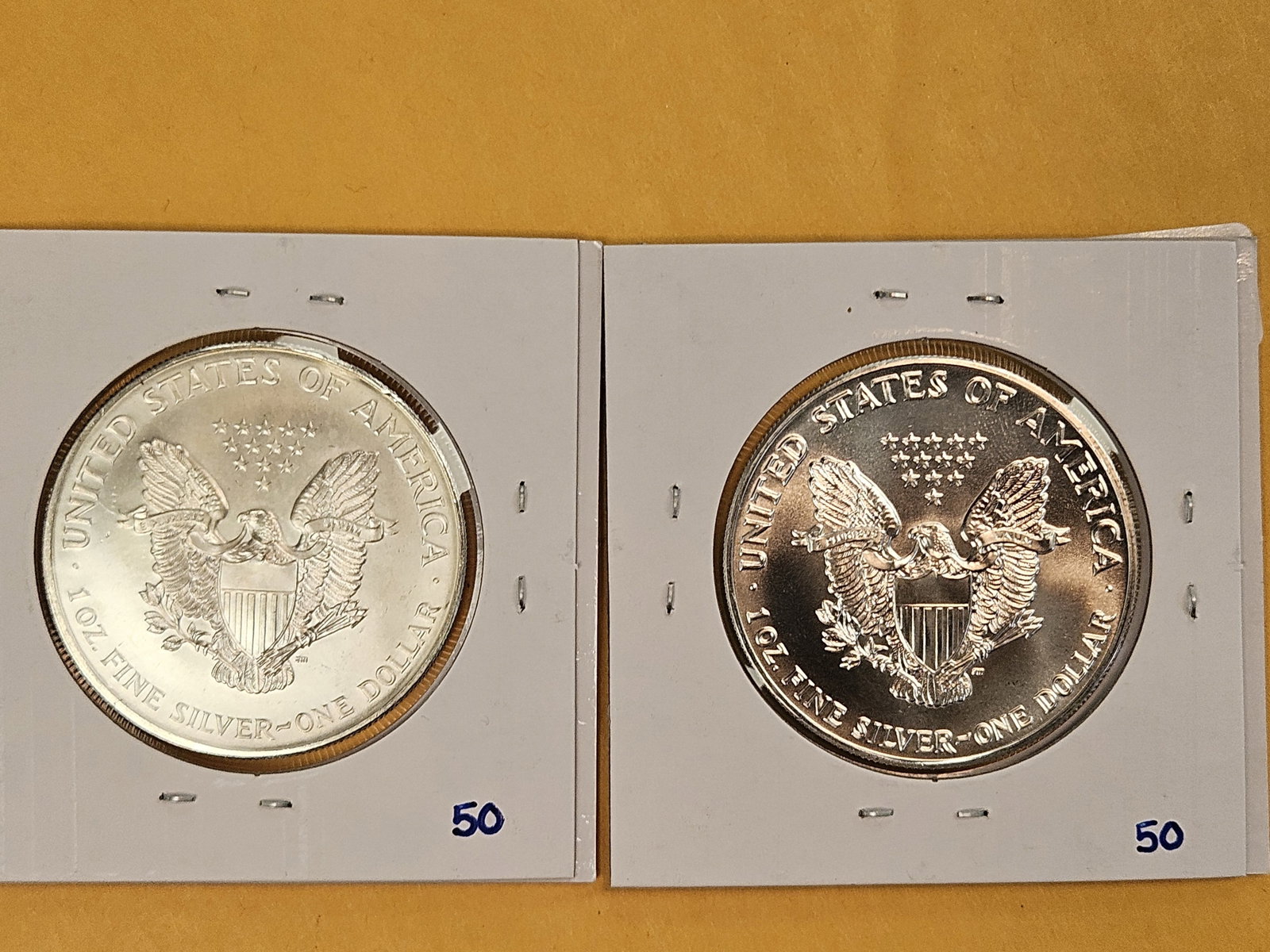 Two GEM Brilliant Uncirculated American Silver Eagles - 2