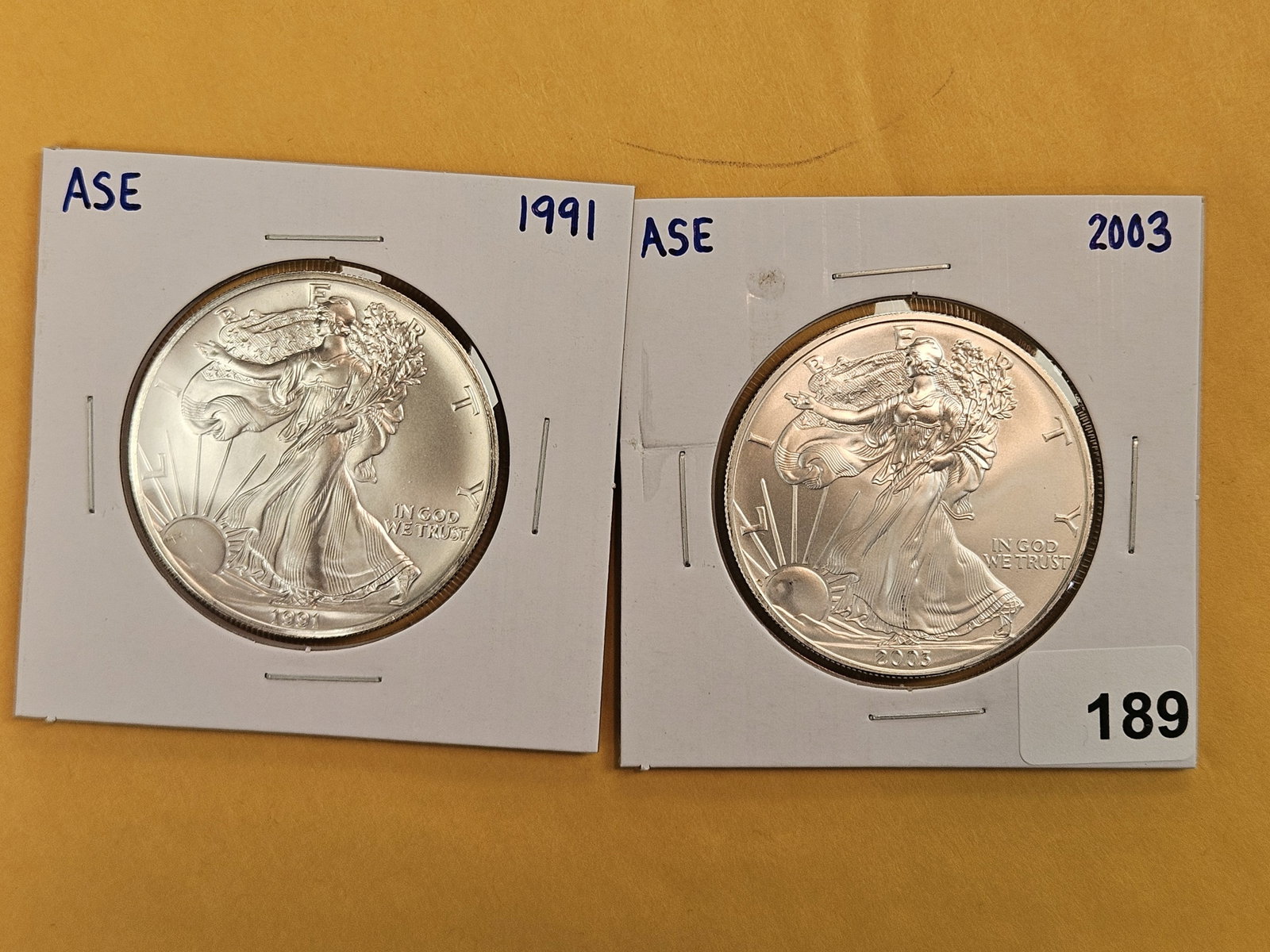 Two GEM Brilliant Uncirculated American Silver Eagles (1 of 2)