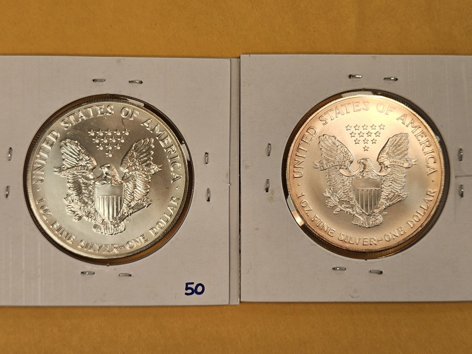 Two GEM Brilliant Uncirculated American Silver Eagles - 2