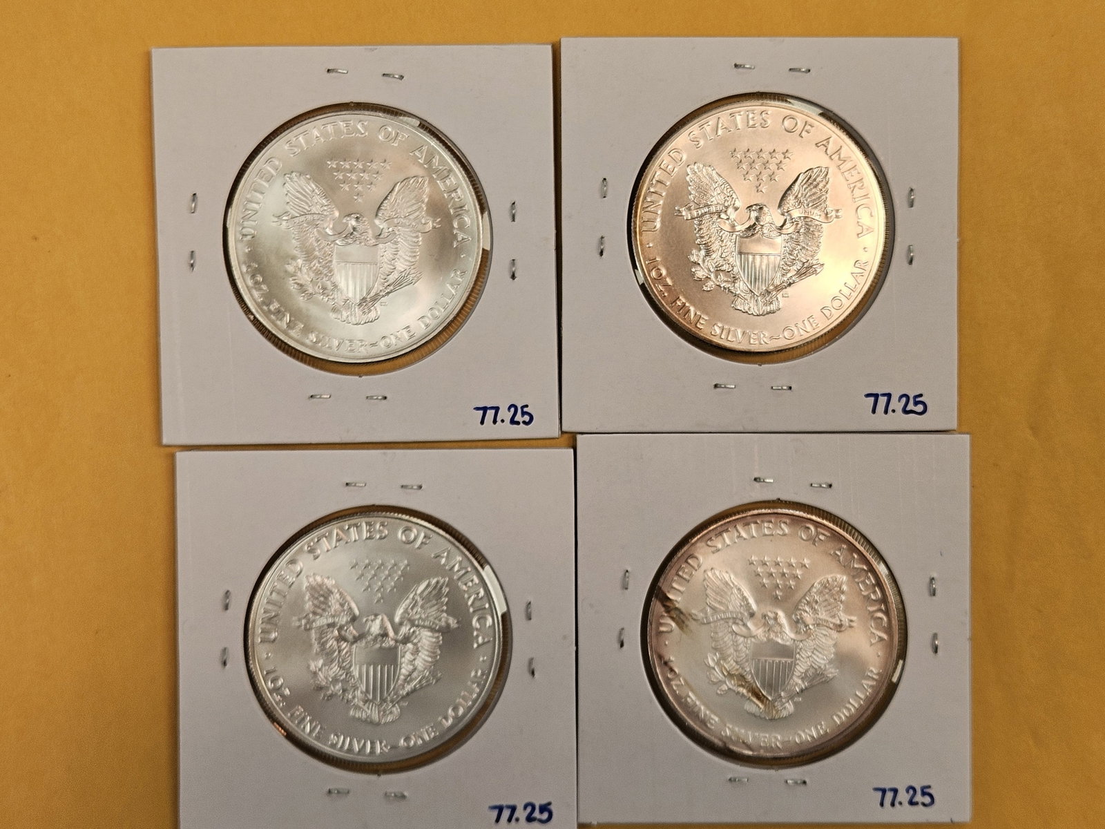 Four GEM Brilliant Uncirculated American Silver Eagles - 2