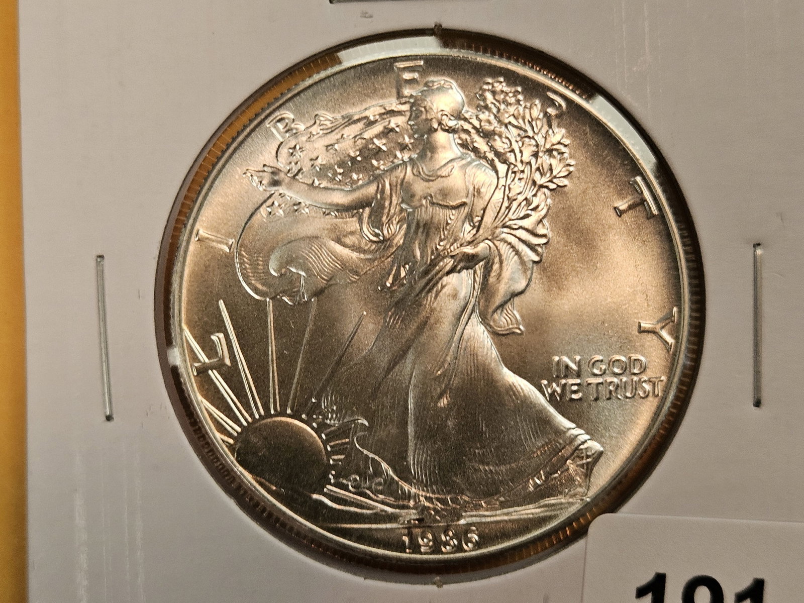 KEY DATE GEM Brilliant Uncirculated 1986 American Silver Eagle: Roll Fresh