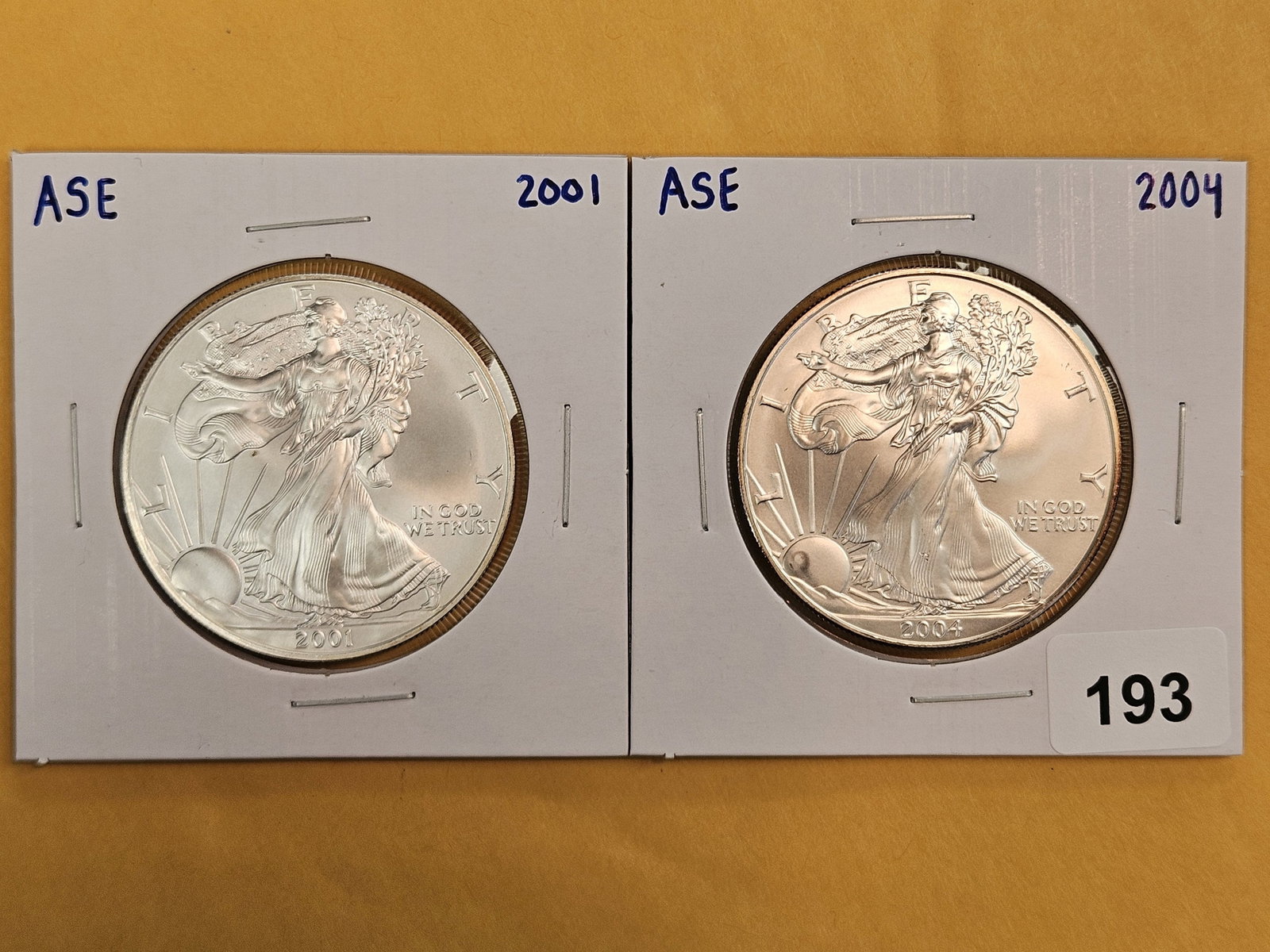 Two GEM Brilliant Uncirculated American Silver Eagles (1 of 2)