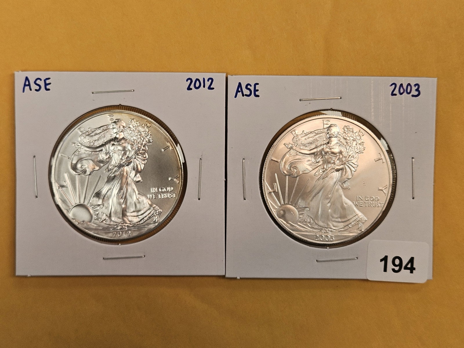 Two GEM Brilliant Uncirculated American Silver Eagles (1 of 2)