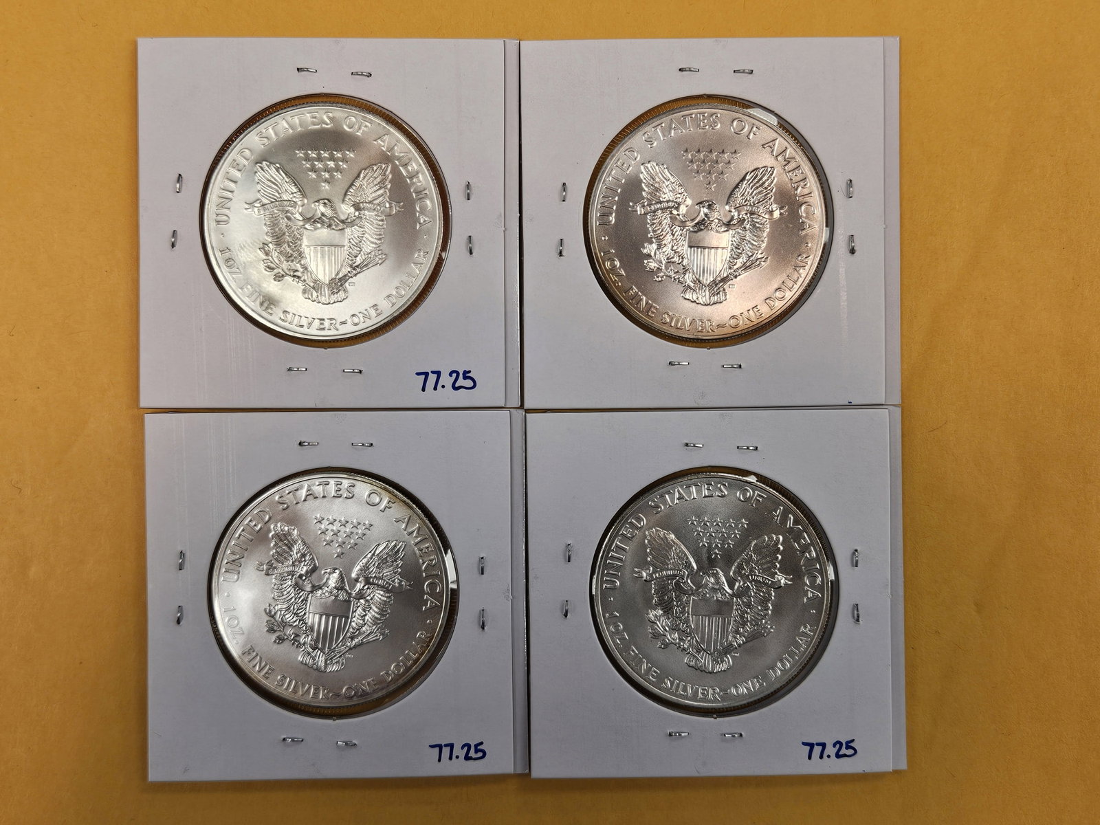 Four GEM Brilliant Uncirculated American Silver Eagles - 2