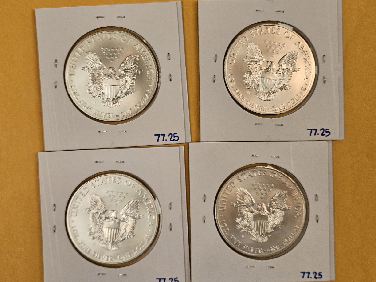 Four GEM Brilliant Uncirculated American Silver Eagles - 2