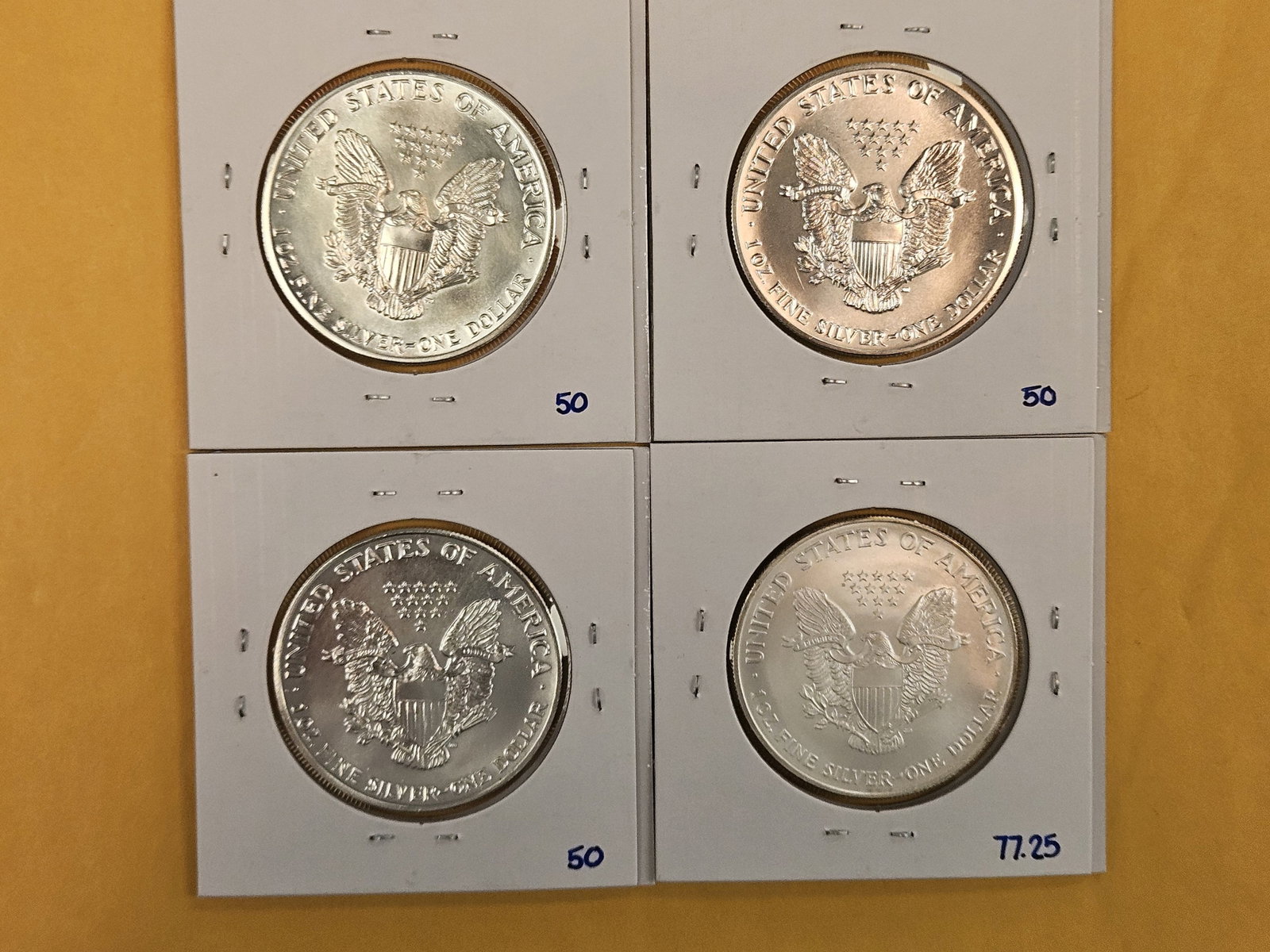 Four GEM Brilliant Uncirculated American Silver Eagles - 2