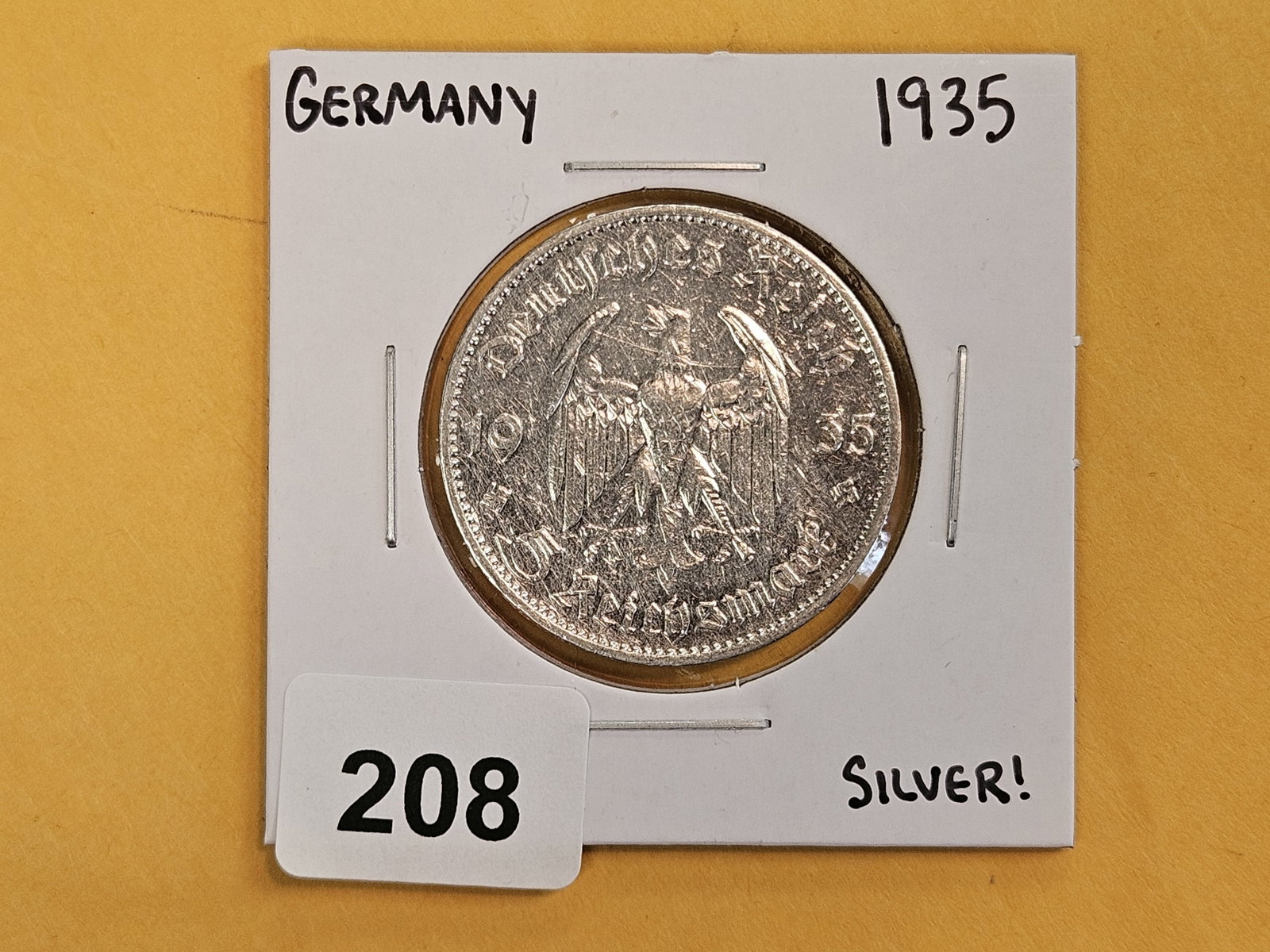 1935-E German silver 5 reichsmark - 2