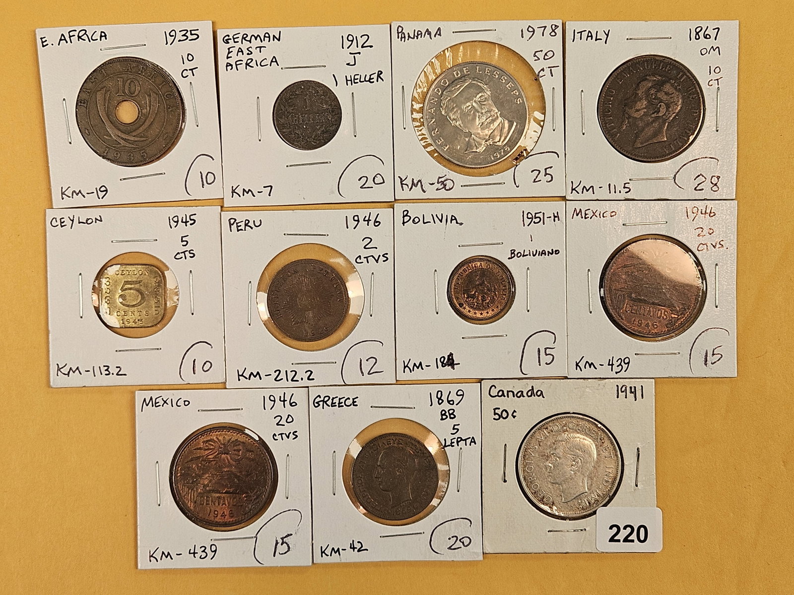 Nice mix of Eleven world coins: From all over