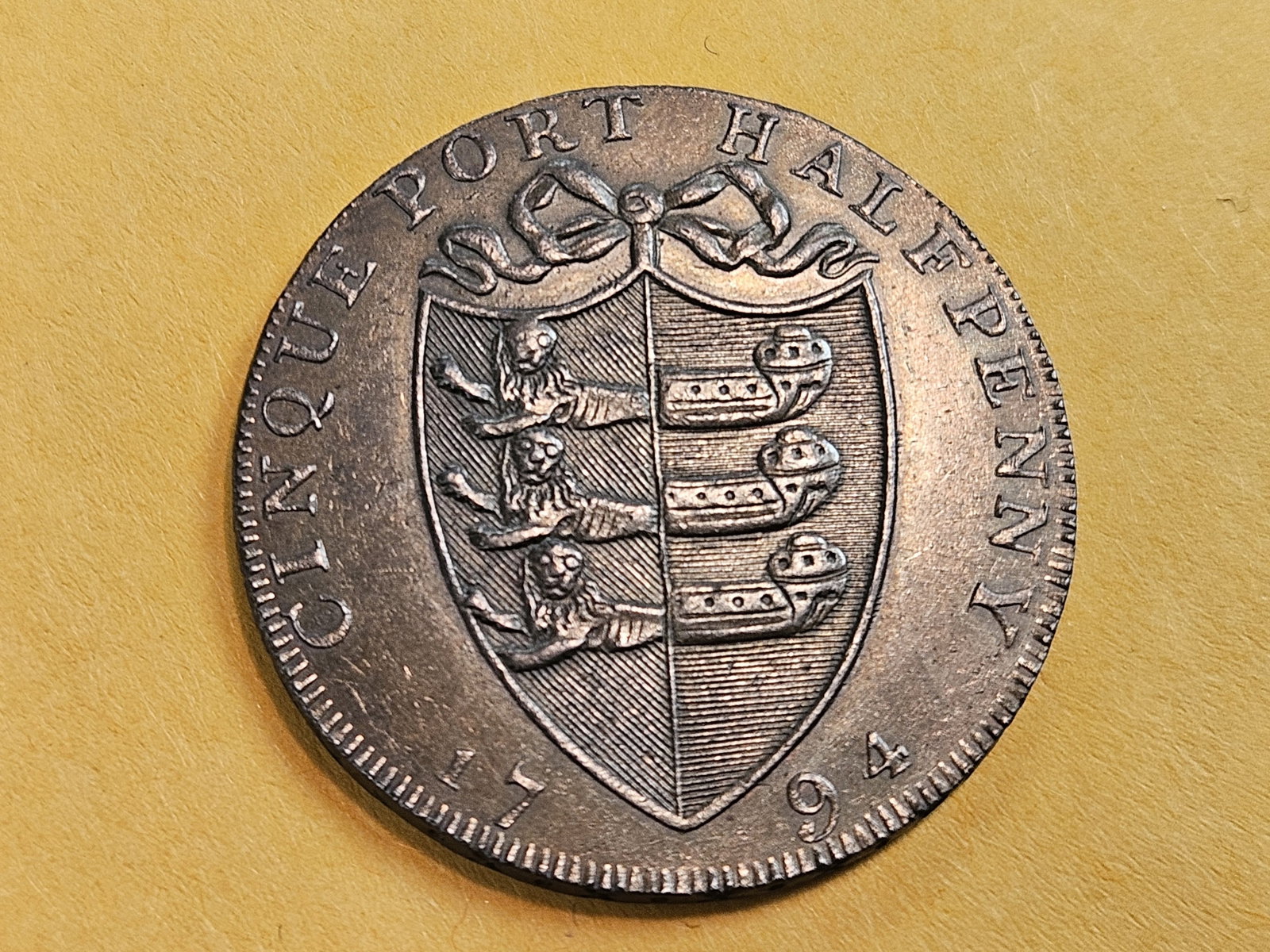 CONDER! 1794 Conder Token Half-penny: Looks Uncirculated! Cinque Port