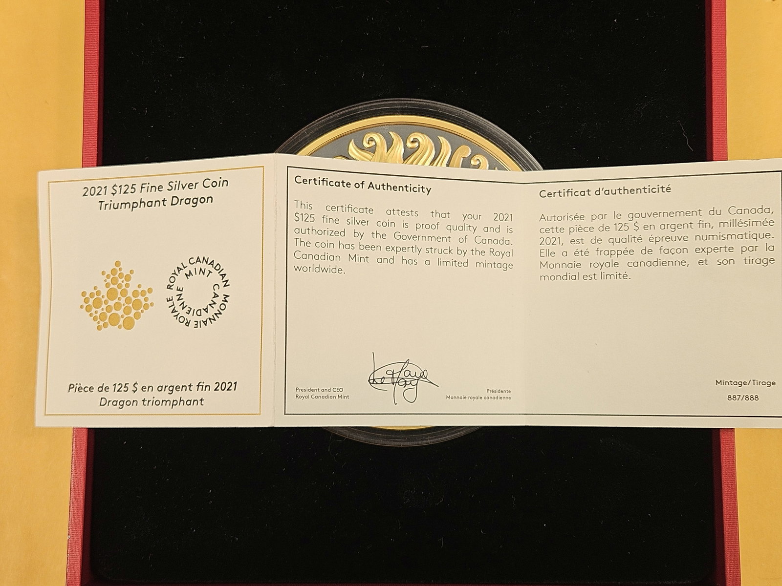 * GEM Proof Deep Cameo 2021 Canada Silver-Gold $125 Dollars - 5