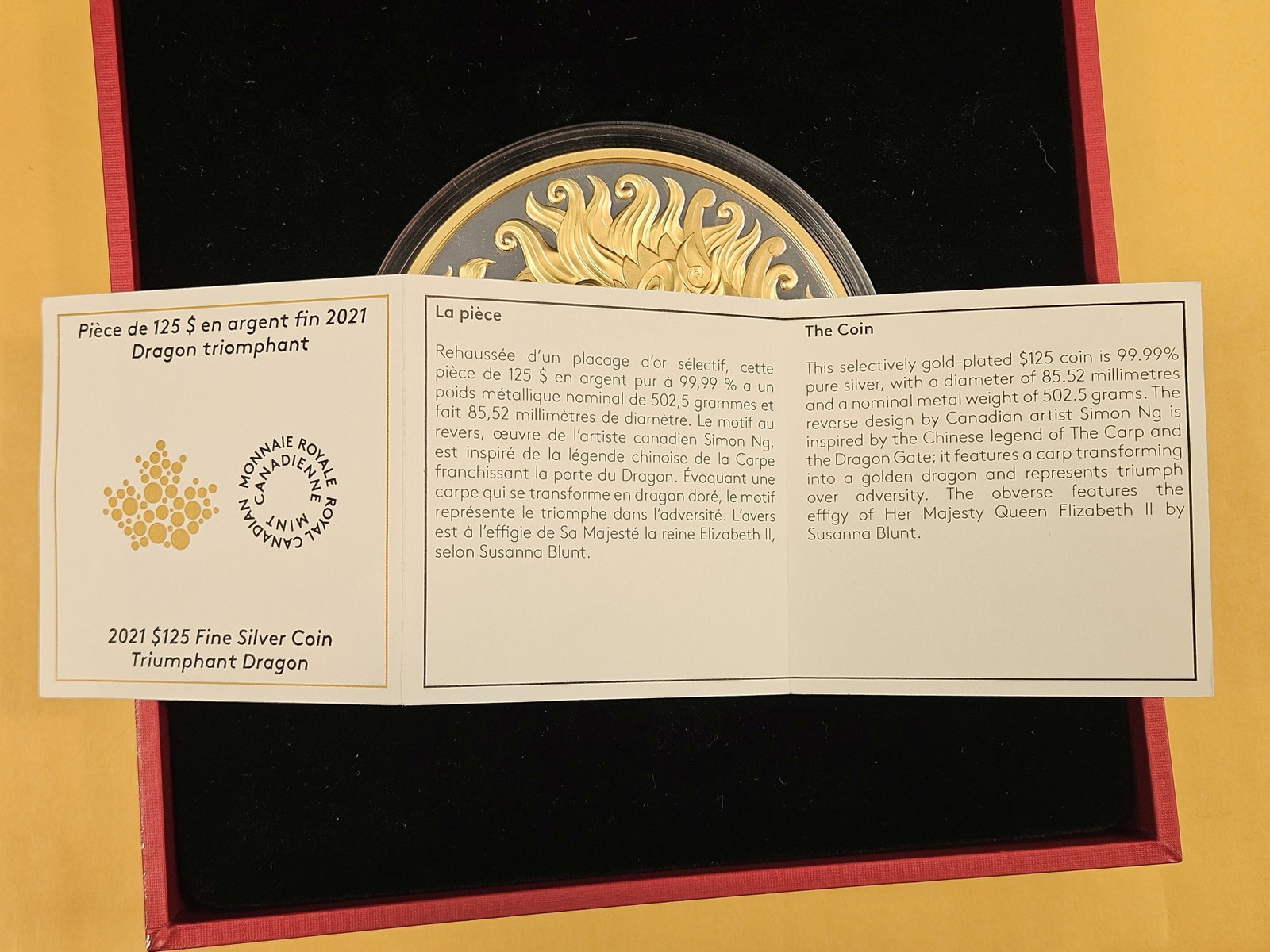 * GEM Proof Deep Cameo 2021 Canada Silver-Gold $125 Dollars - 6