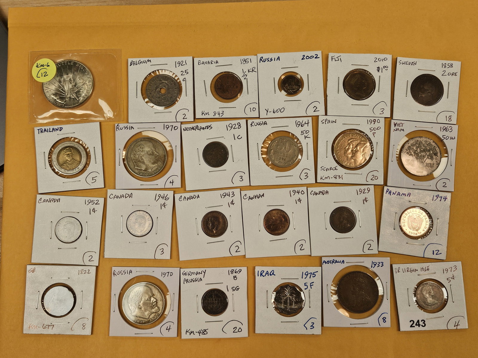 Twenty-four mixed World Coins: From all over