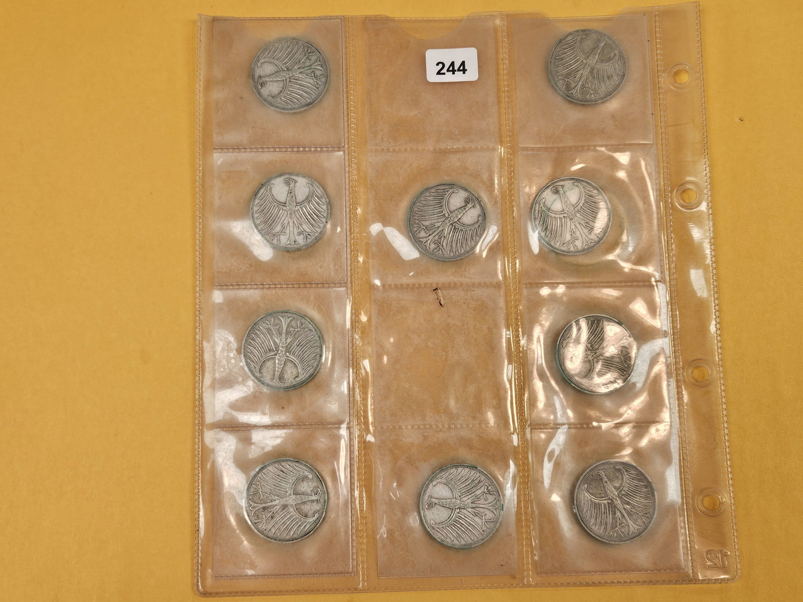 Ten Silver German 5 reichsmark coins: All in older PVC flips