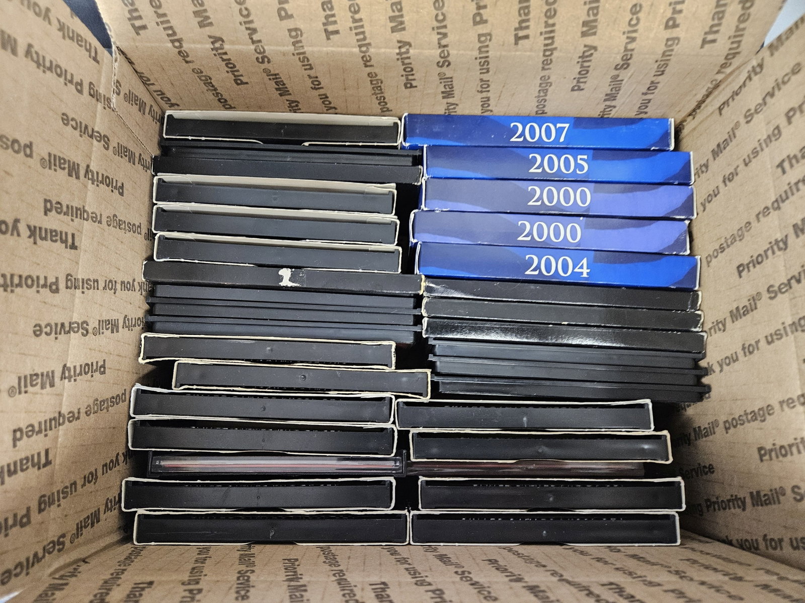 THIRTY-THREE US PROOF SETS!: Ships separately in a Flat Rate Medium Box. Duplicates. No combined shipping
