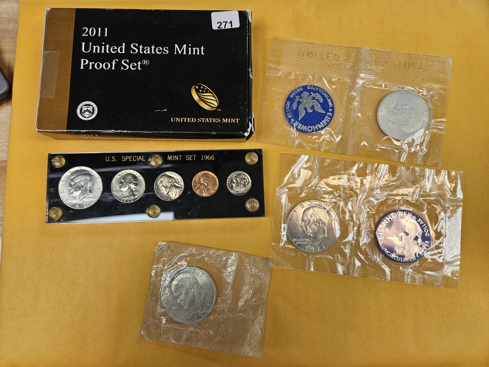 Five mixed US Coin Sets: Four with silver