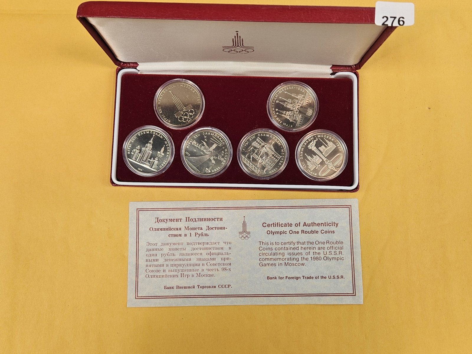 Cool 1980 Russia 6-coin set: In OGP with COA