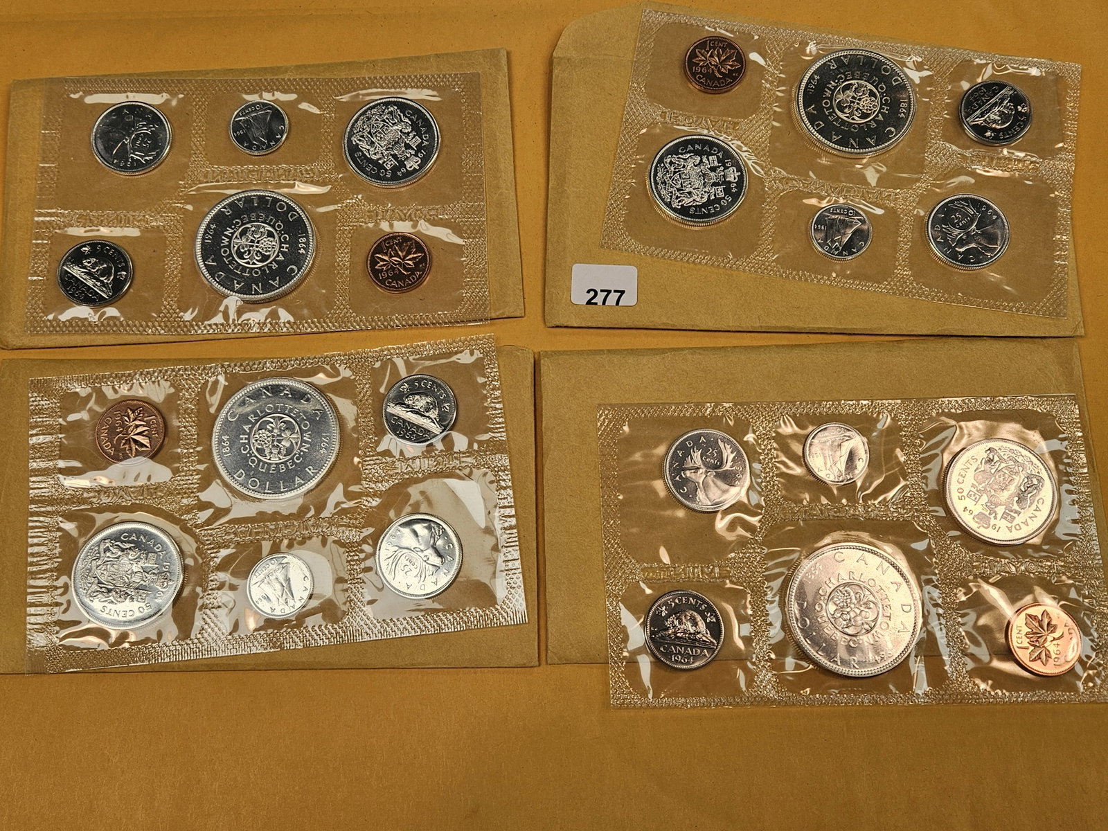 Four 1964 GEM Prooflike Canada Silver Uncirculated coin sets - 2