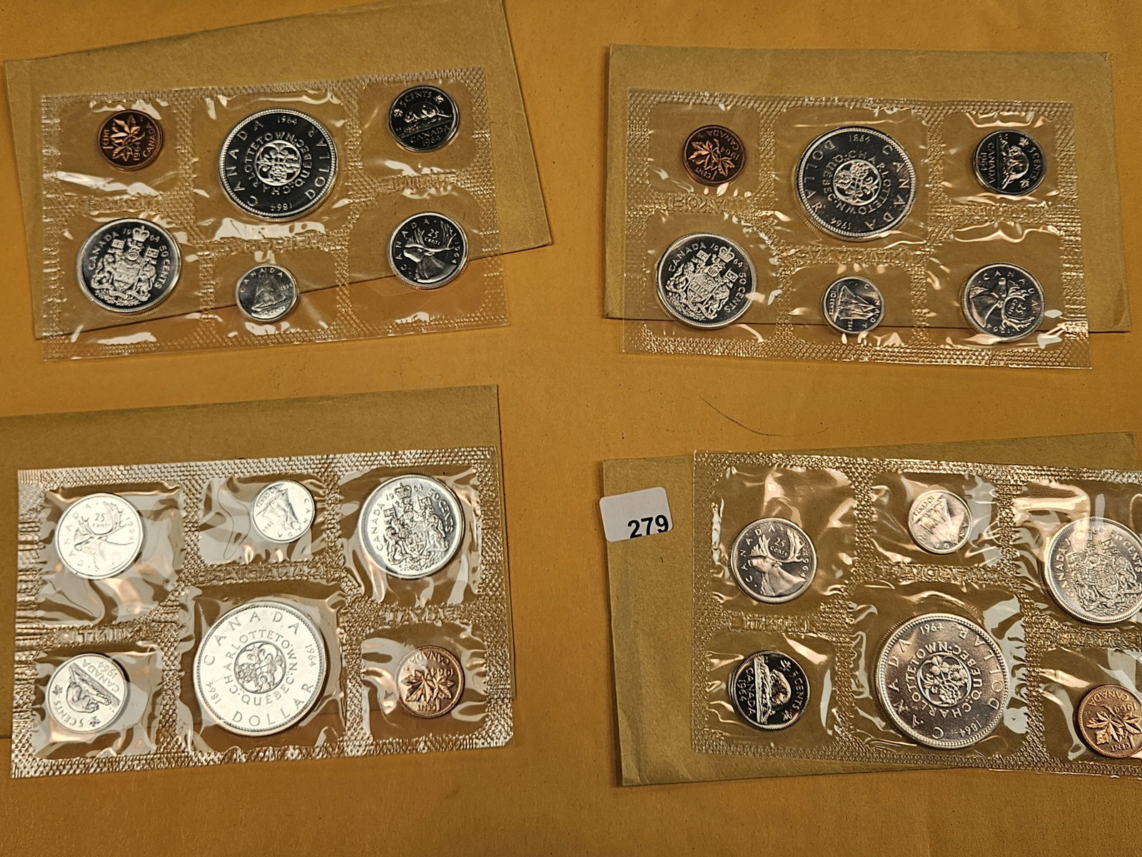 Four 1964 GEM Prooflike Canada Silver Uncirculated coin sets - 2