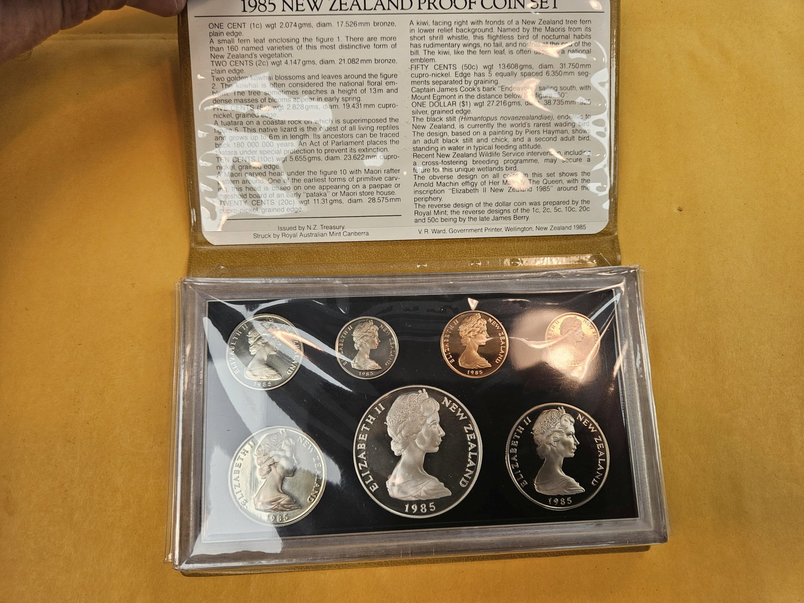 GEM Proof Deep Cameo 1985 New Zealand Silver Proof Coin Set - 2