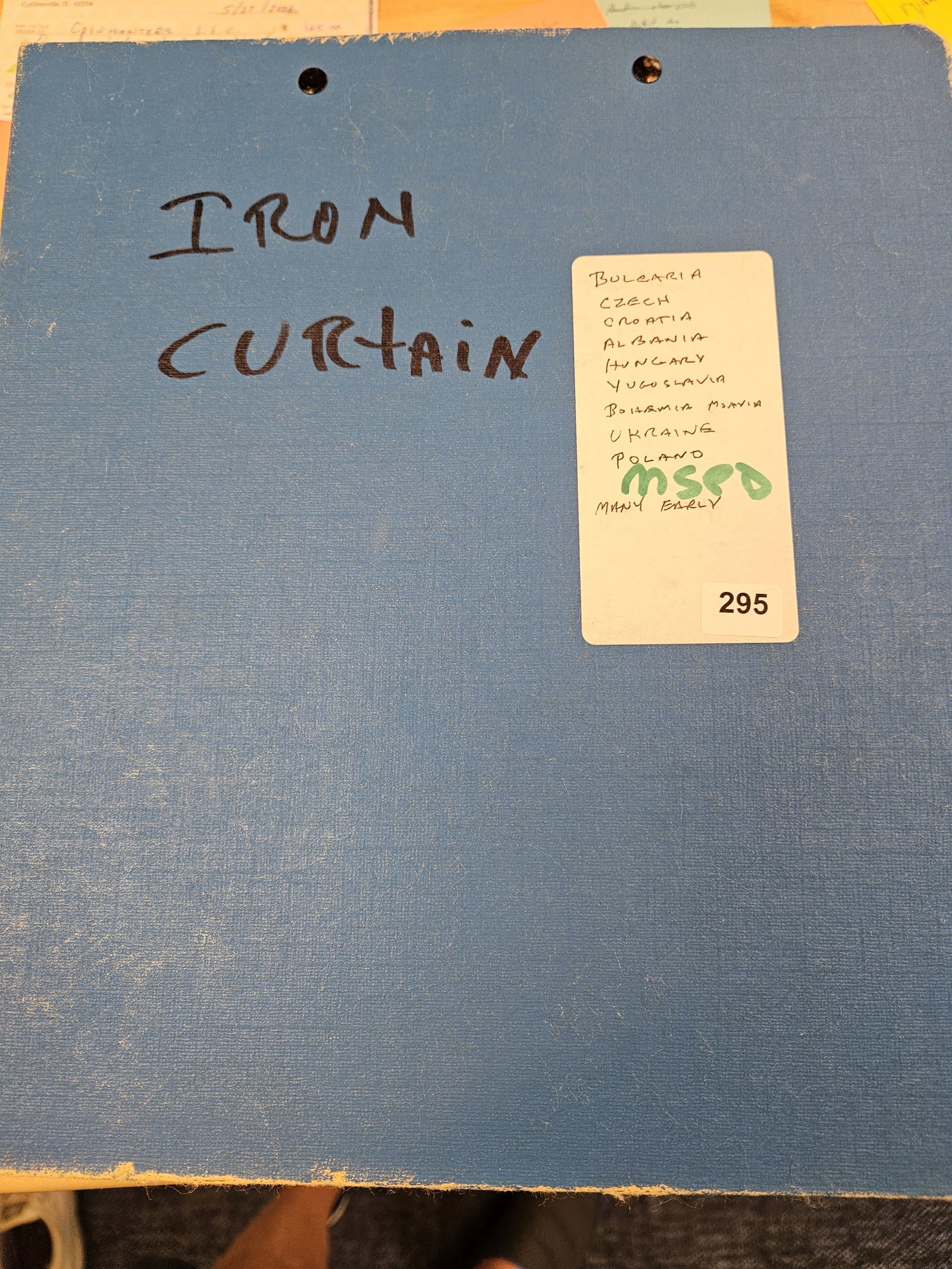 PHILATELICS!: LARGE Album full of Stamps. Says Iron Curtain on the outside. Almost 50 pages