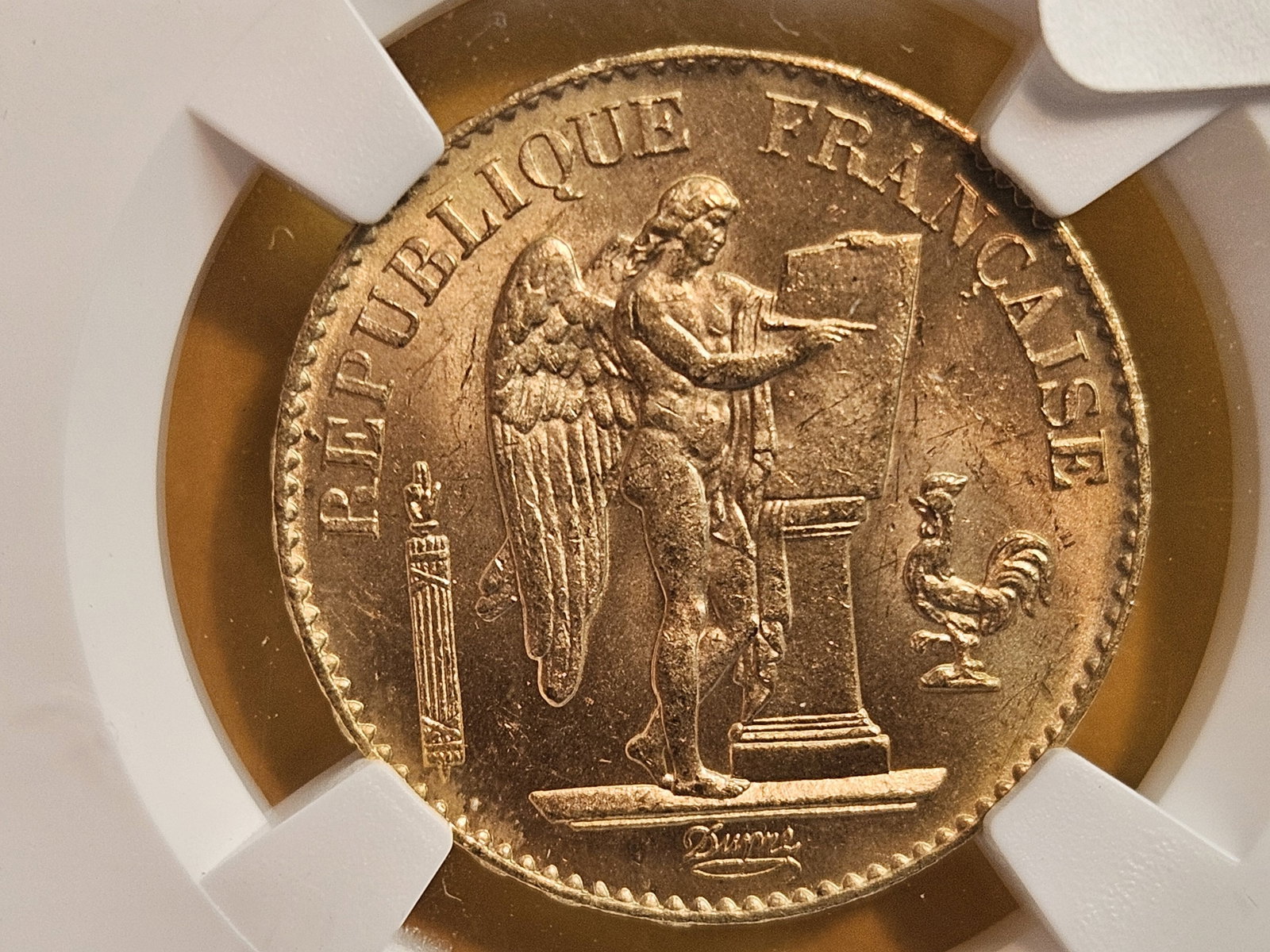 GOLD! NGC 1898-A France Gold 20 francs in Mint State 63 (1 of 4)