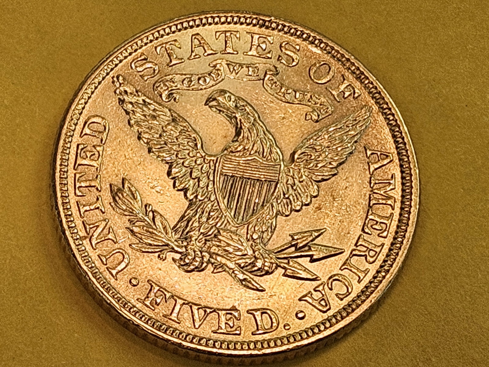 GOLD! Very Choice Brilliant Uncirculated GOLD 1900 Liberty Head Five Dollars - 7