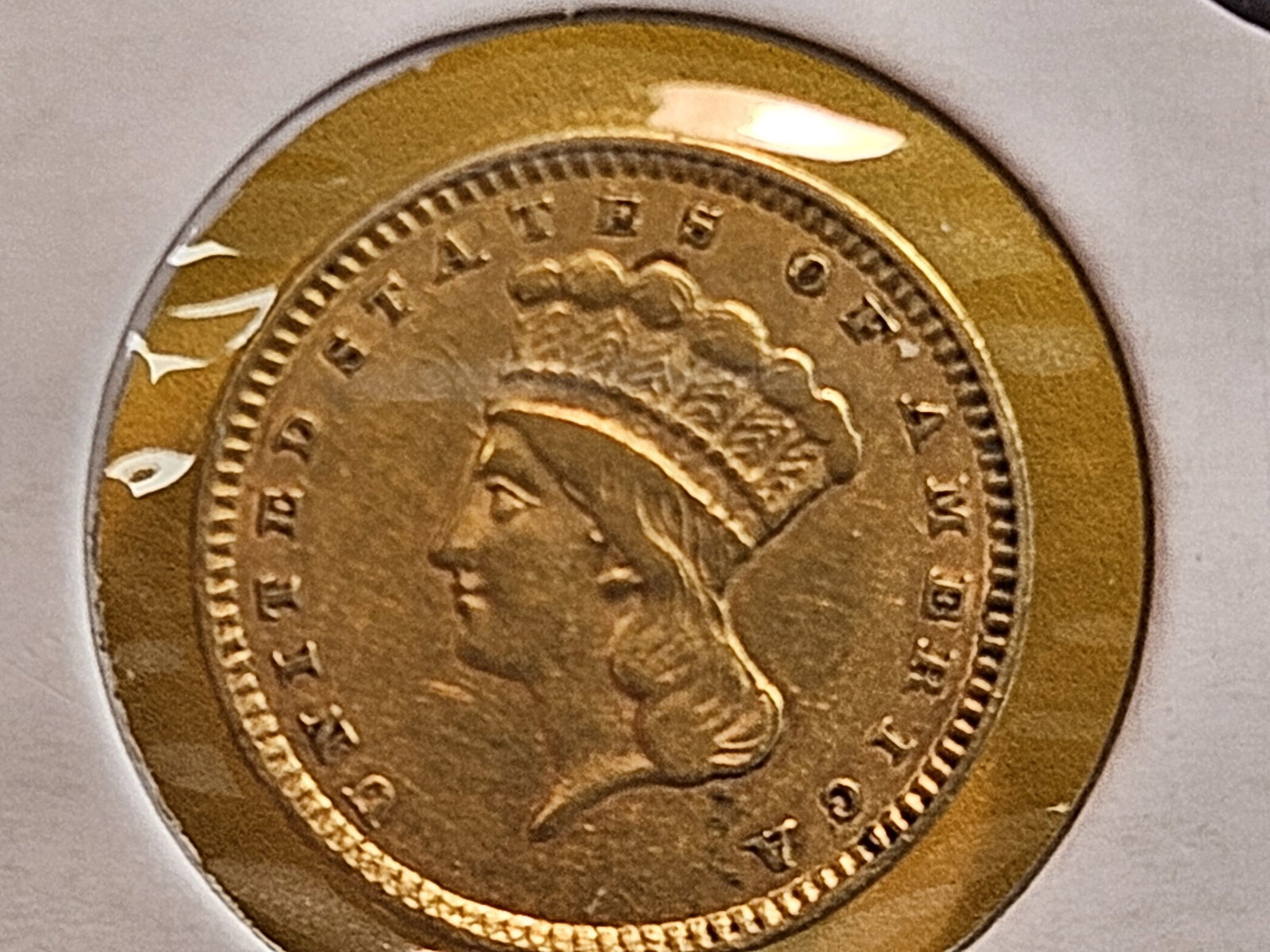 GOLD! Brilliant 1857 Gold Dollar: Lightly circulated