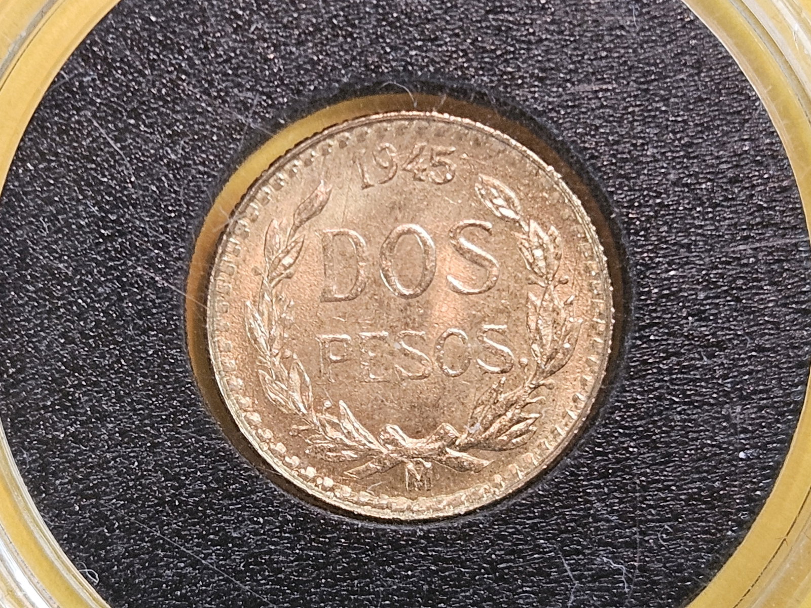 GOLD! Brilliant Uncirculated plus 1945 Mexico Gold Dos Pesos (1 of 3)