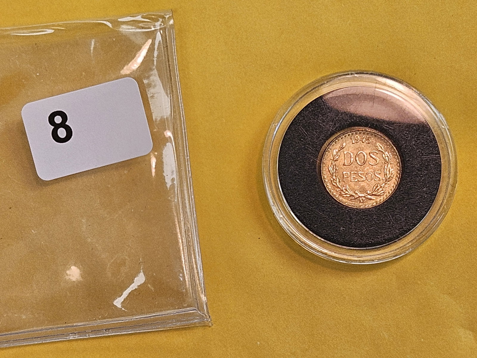 GOLD! Brilliant Uncirculated plus 1945 Mexico Gold Dos Pesos - 2