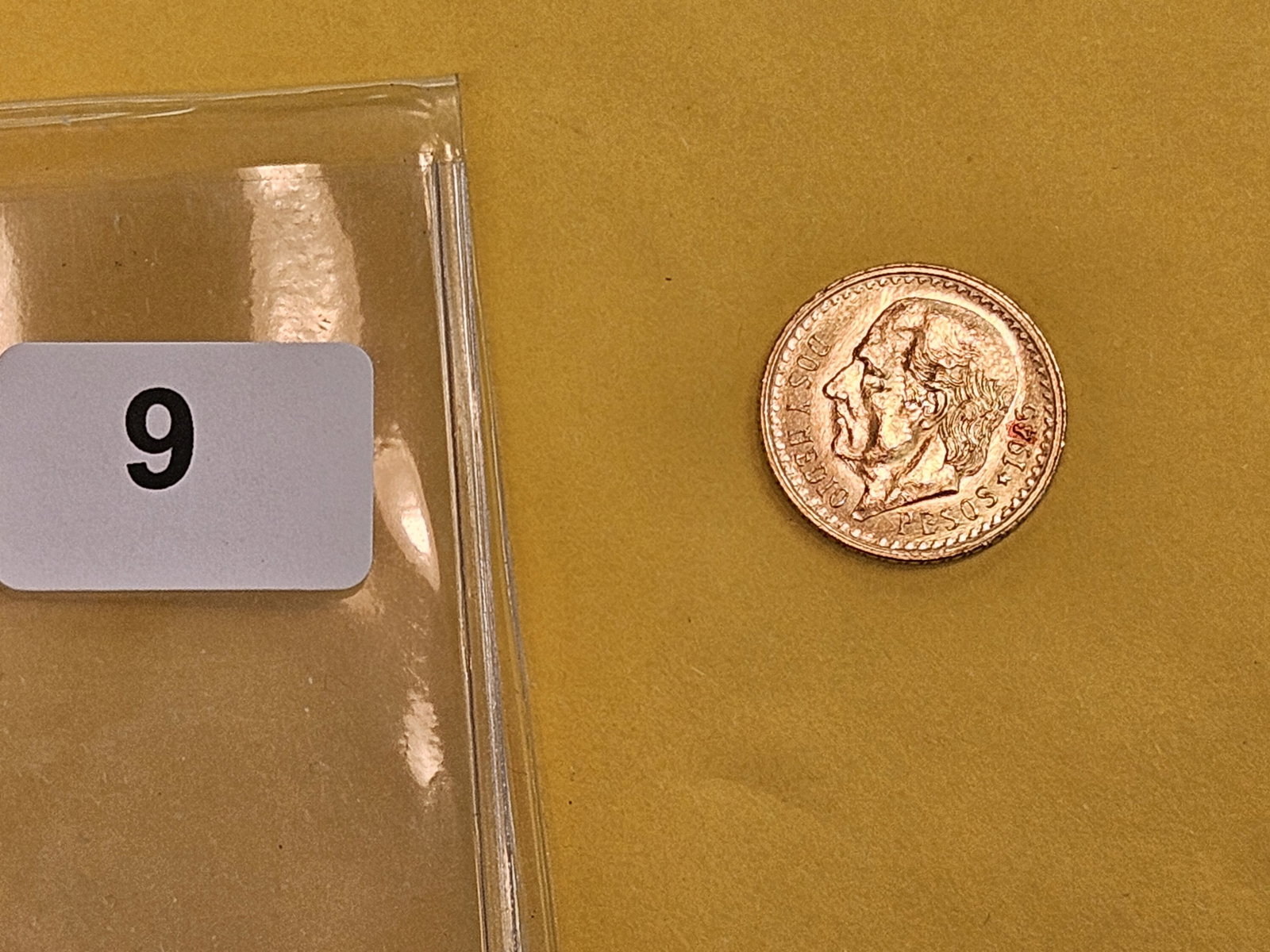 GOLD! GEM Brilliant Uncirculated 1945 Mexico Gold Dos y medio Pesos - 2