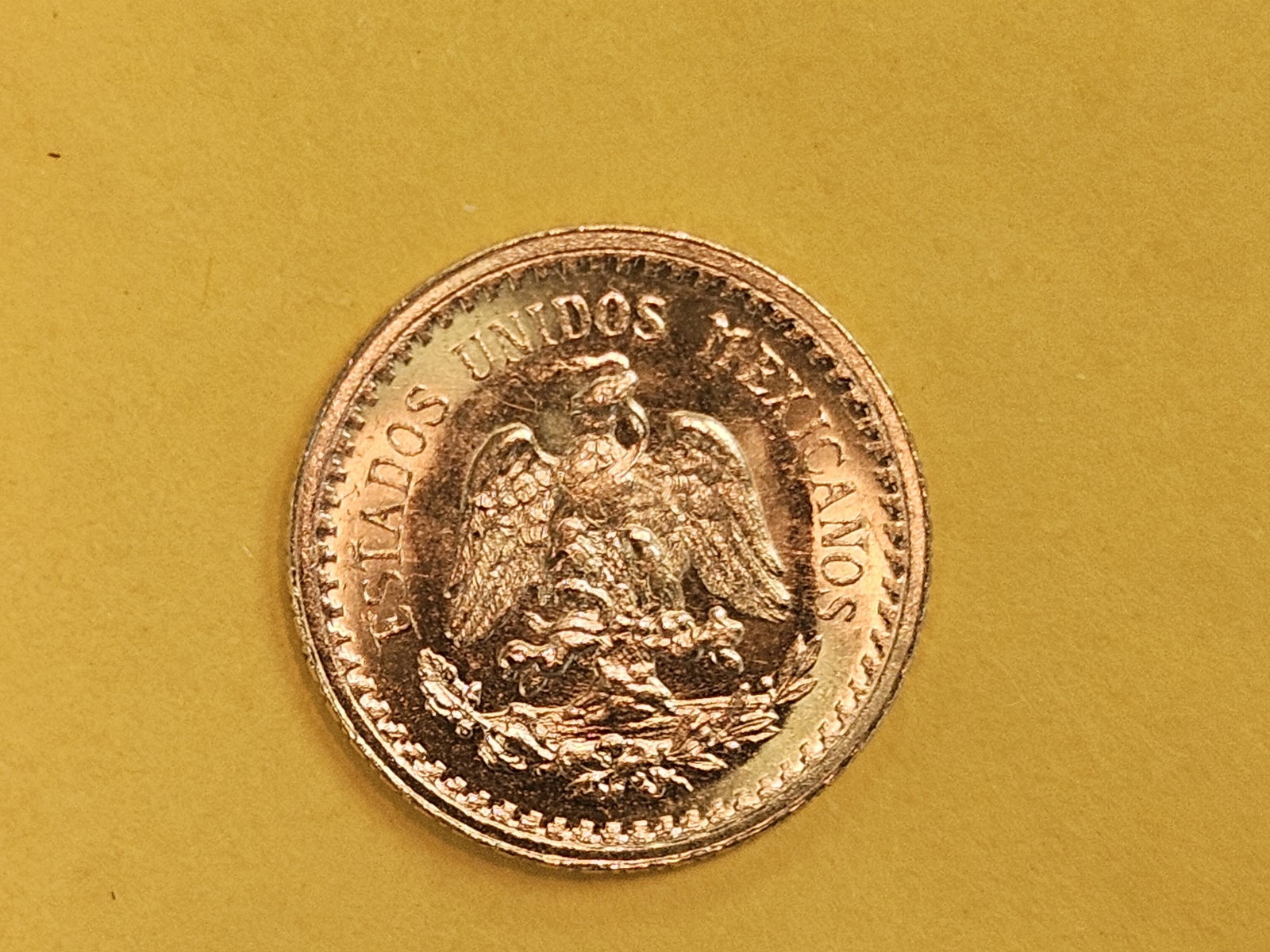 GOLD! GEM Brilliant Uncirculated 1945 Mexico Gold Dos y medio Pesos - 4