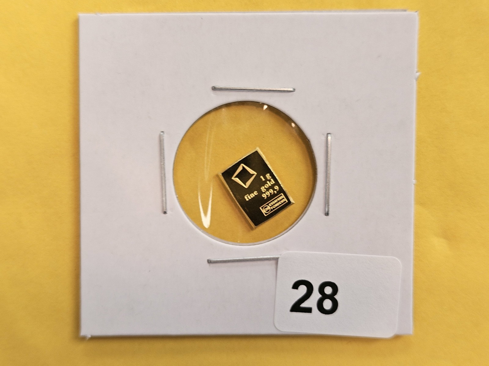 GOLD! Valcambi Suisse One Gram .9999 fine gold bar: From an original Combi-bar