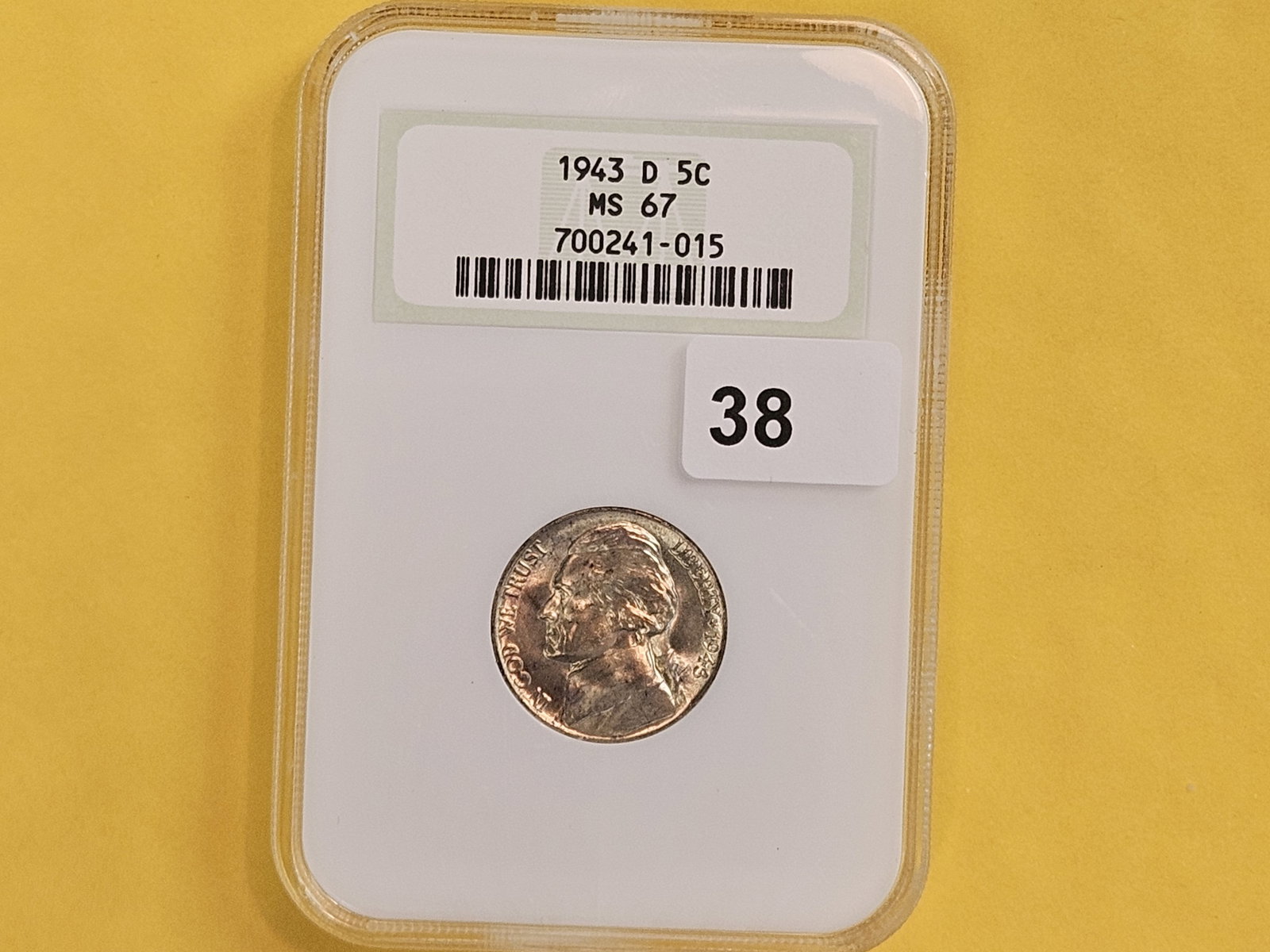 Superb GEM! NGC 1943-D Silver Wartime Jefferson Nickel in Mint State 67 - 2