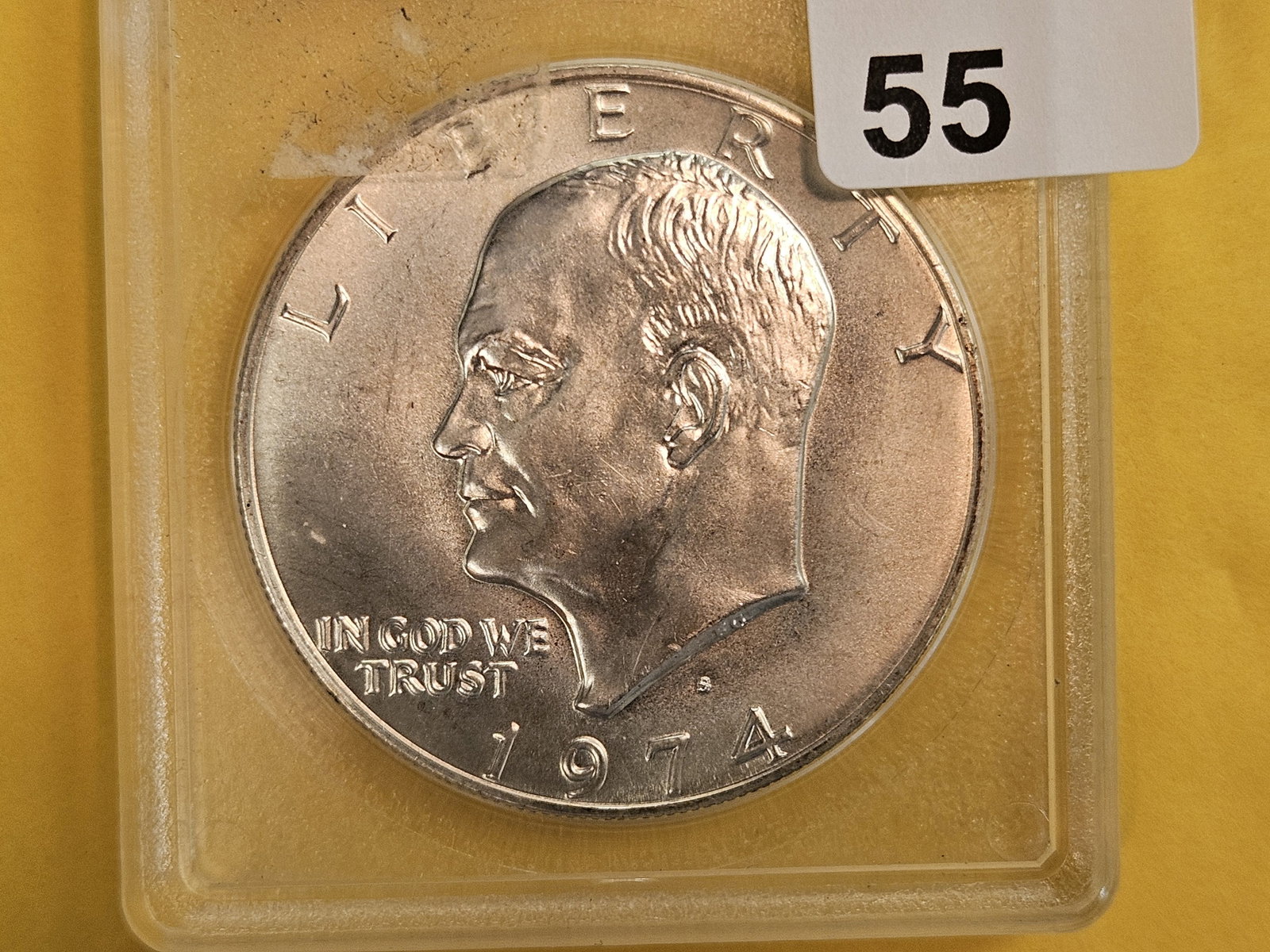 ACCUGRADE! GEM Silver 1974-S Eisenhower Dollar in Mint State 65 (1 of 3)