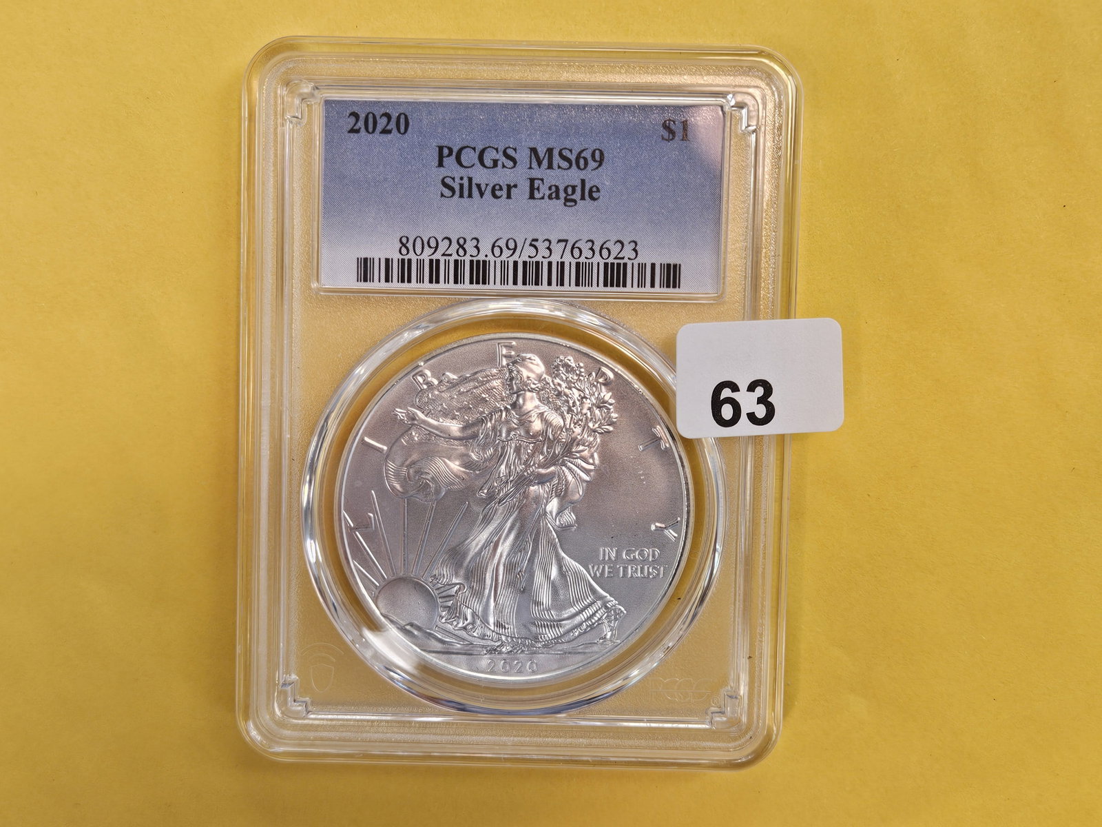 PCGS 2020 American Silver Eagle in Mint State 69: Purt near Perfect!