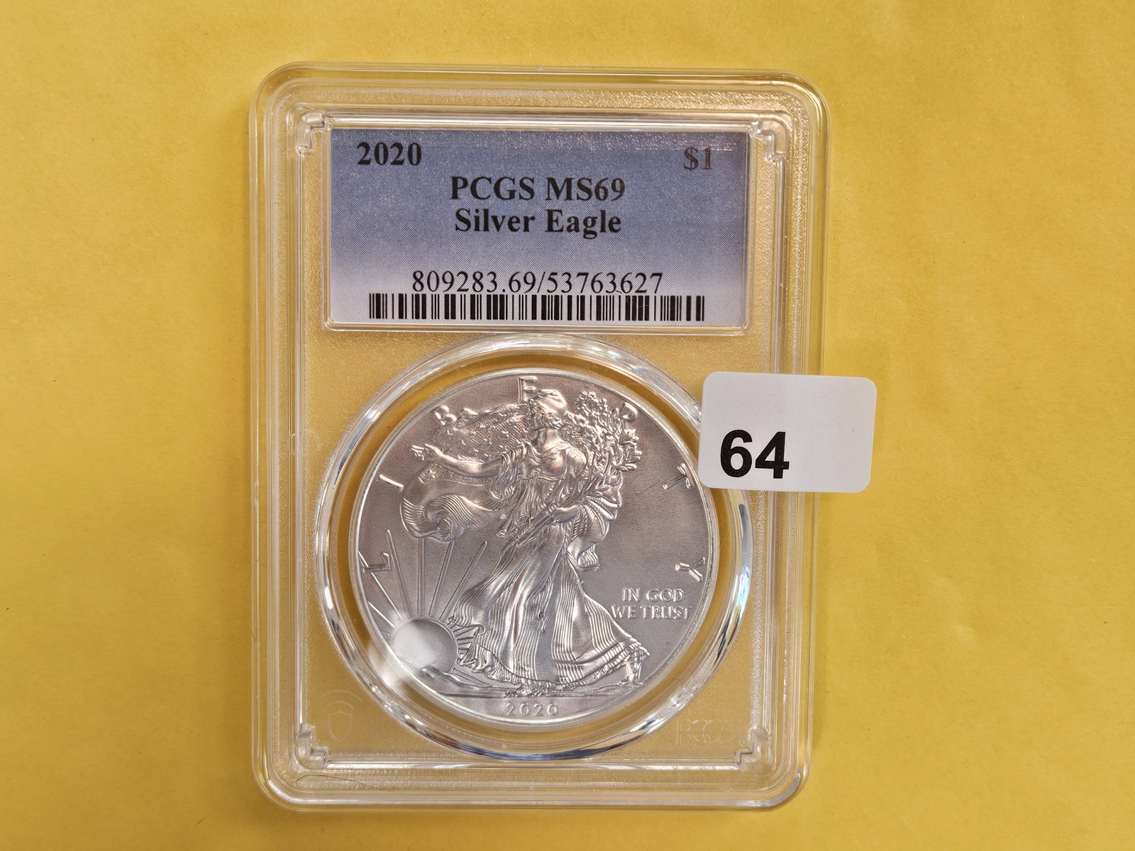 PCGS 2020 American Silver Eagle in Mint State 69: Purt near Perfect!