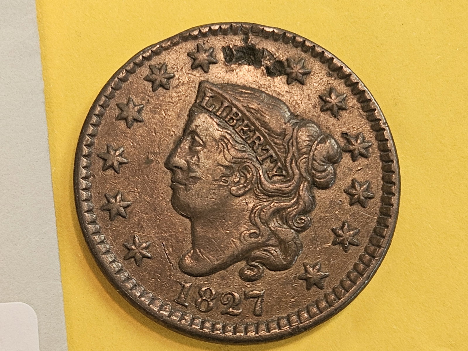 1827 Coronet Head Large Cent in Very Fine plus (1 of 5)