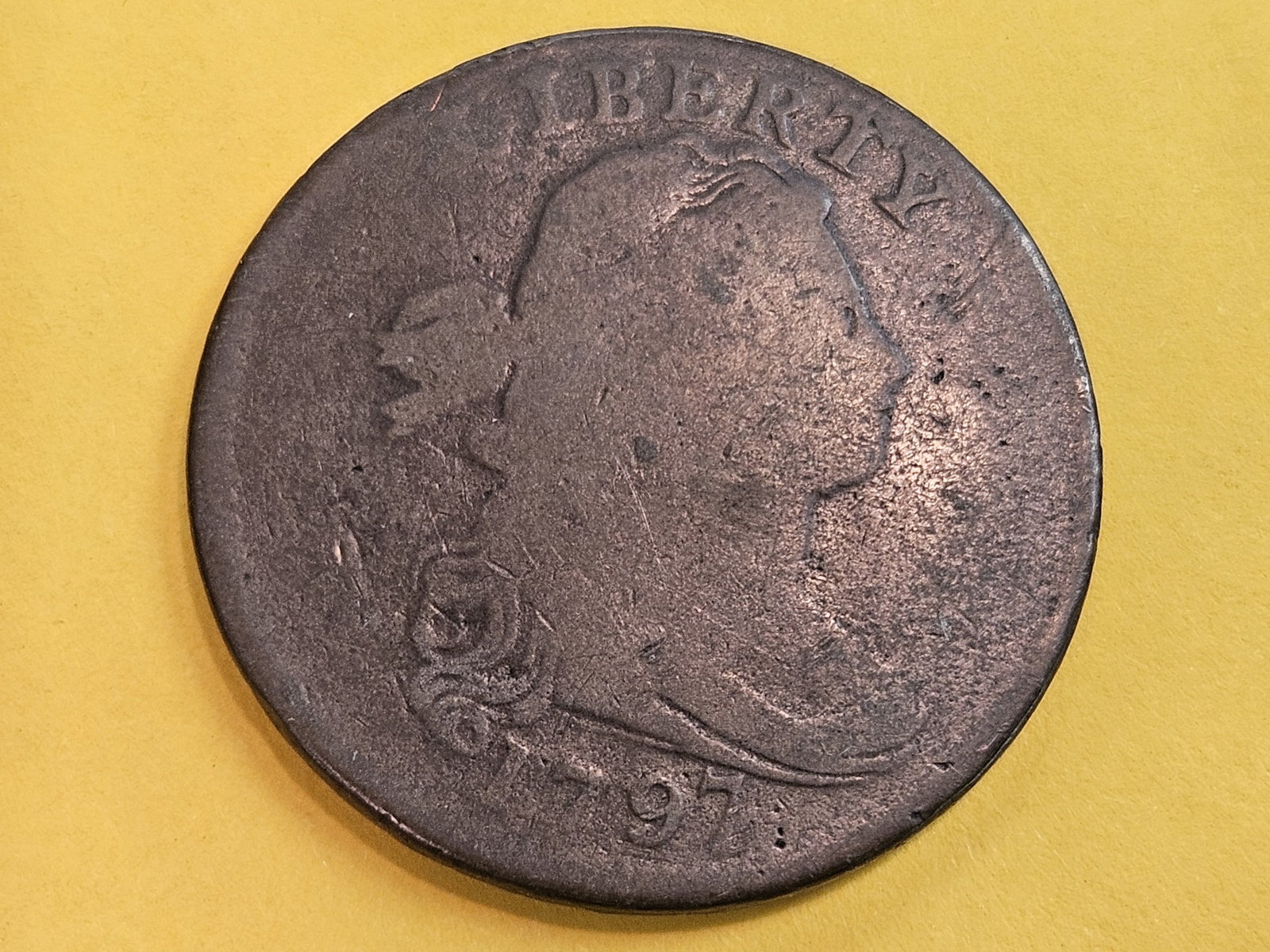 1797 Draped Bust Large Cent in Good plus (1 of 3)